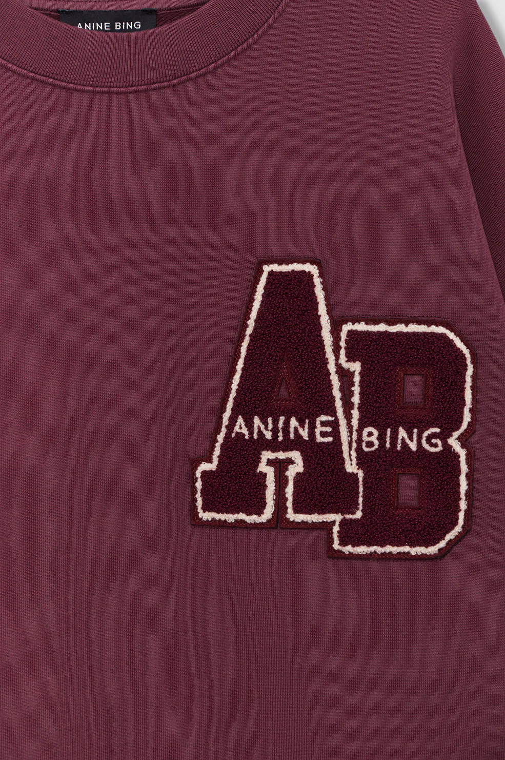 ANINE BING Miles Oversized Sweatshirt Letterman in Bordeaux