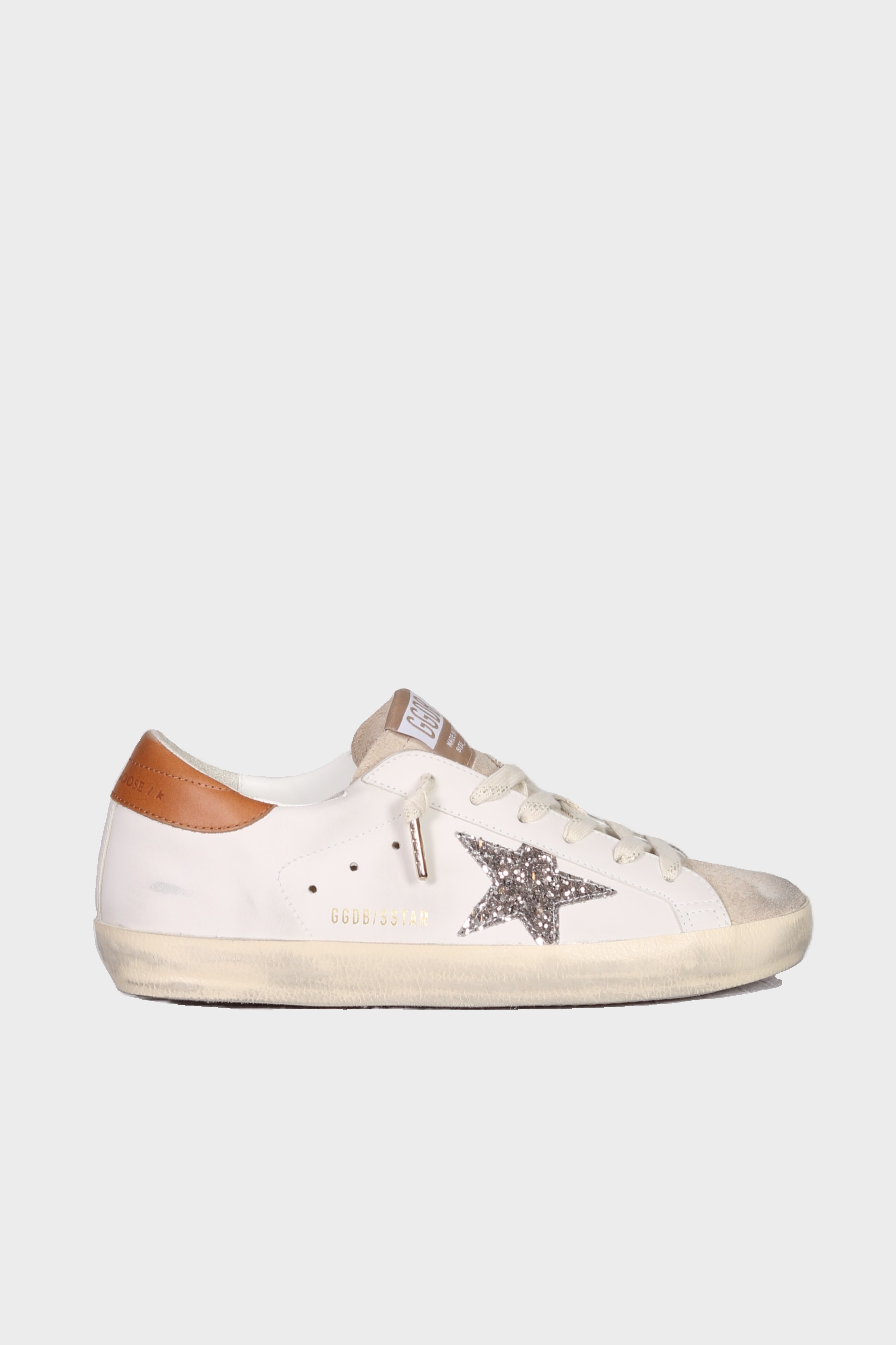 GOLDEN GOOSE Super Star in White/Beige/Cognac