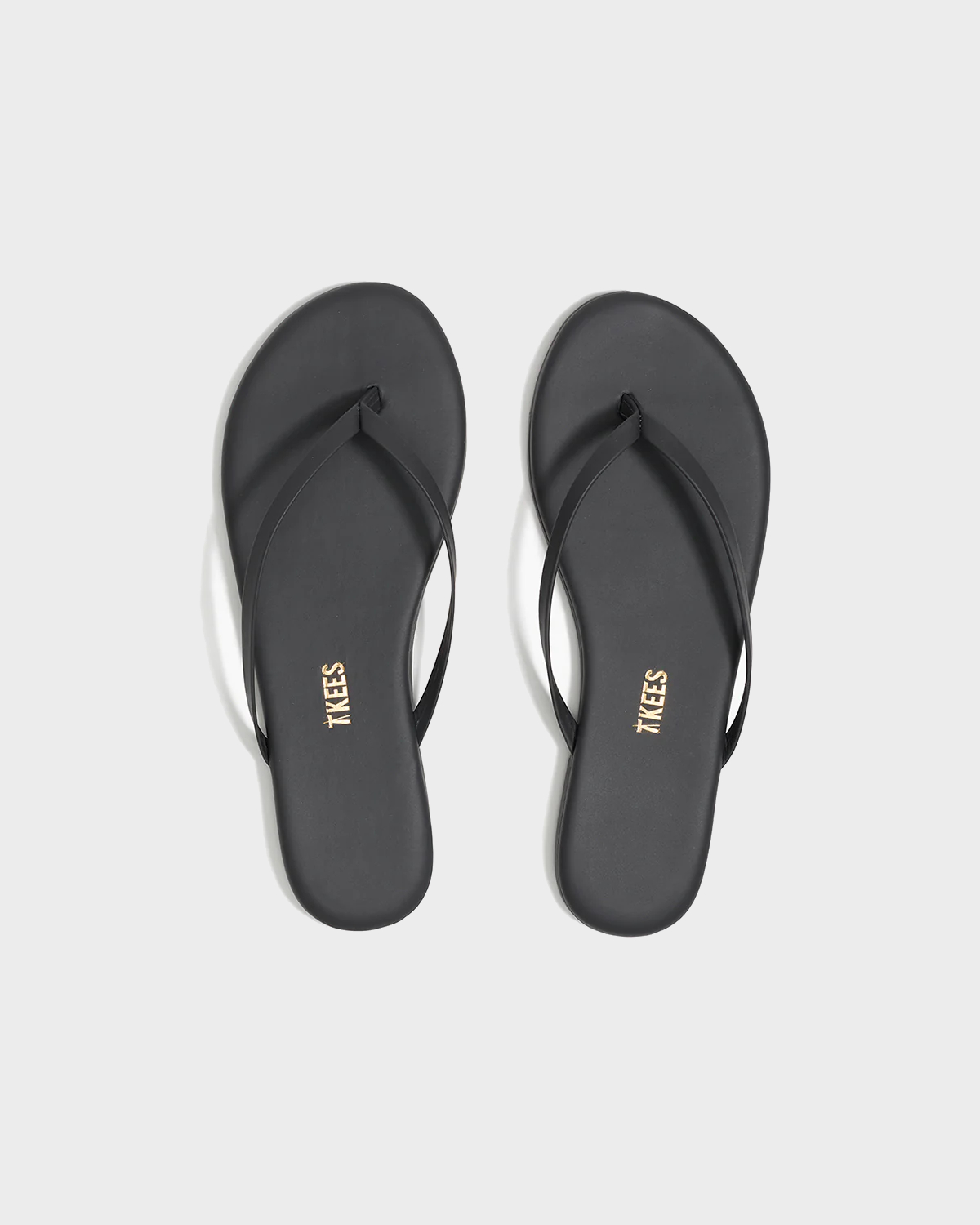 TKEES Lily Leather Flip Flop in Washed Black 37