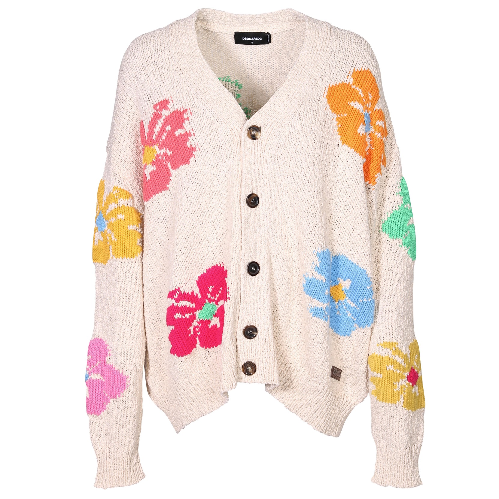 DSQUARED2 Hybiscus Oversize Cardigan in Sand