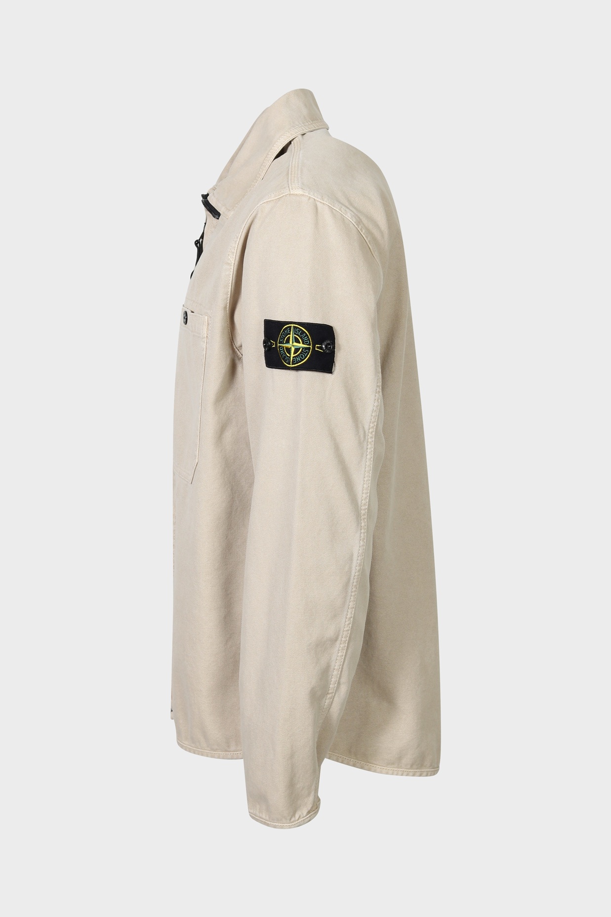 STONE ISLAND Cotton Canvas Overshirt in Washed Beige