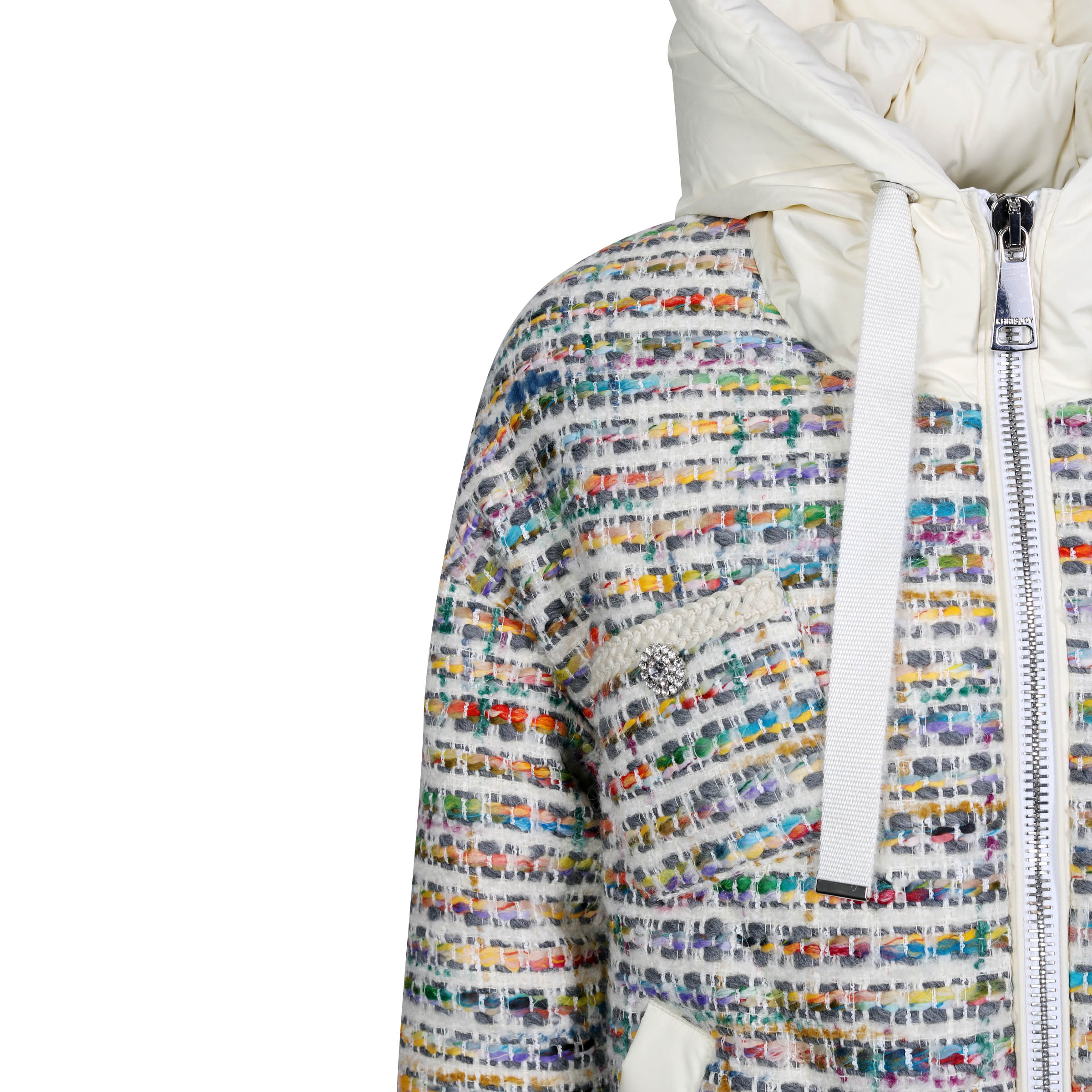 Khrisjoy Puffer Jacket Tweed White Rainbow