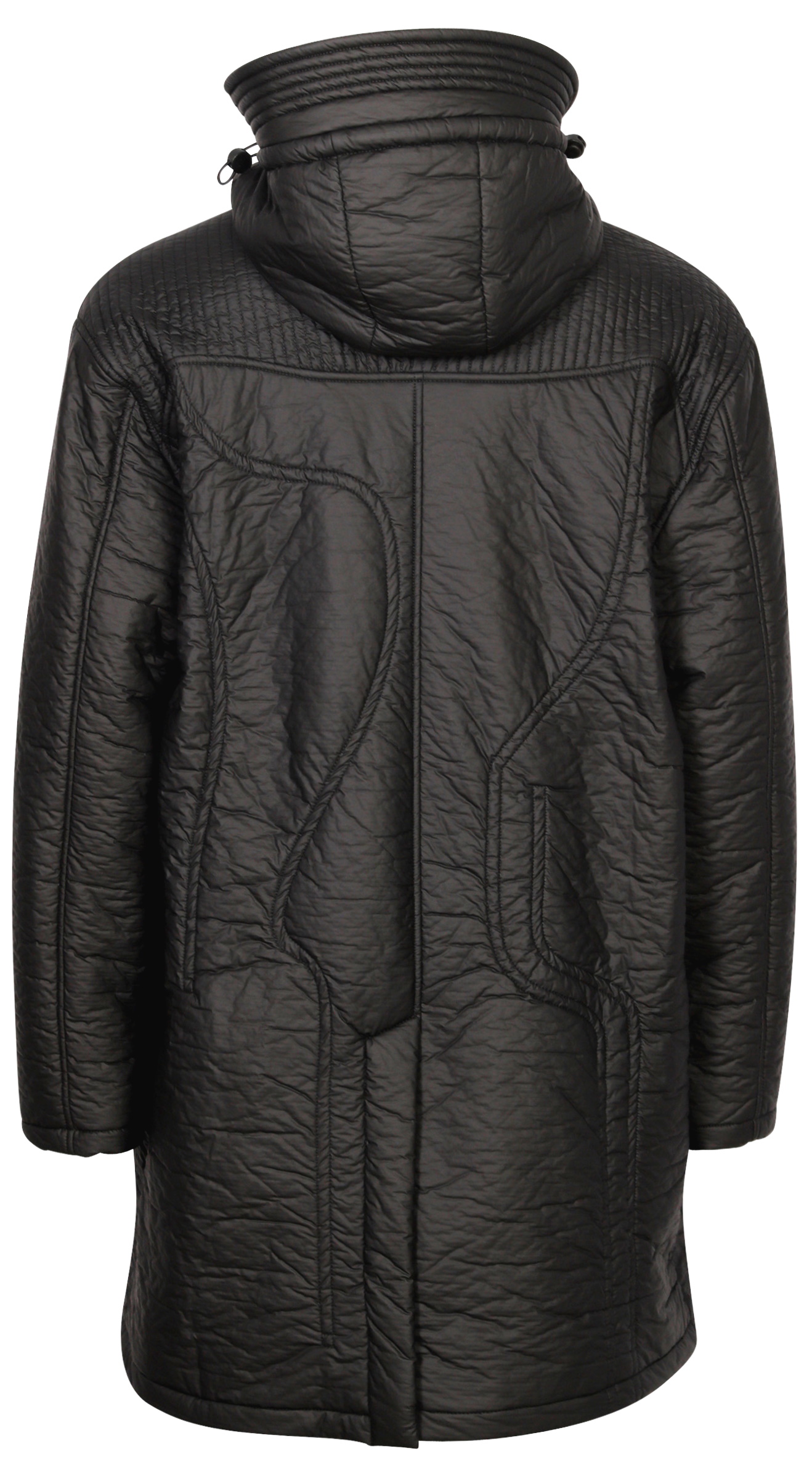 A-Cold-Wall Padded Long Jacket With Storm Hood Black