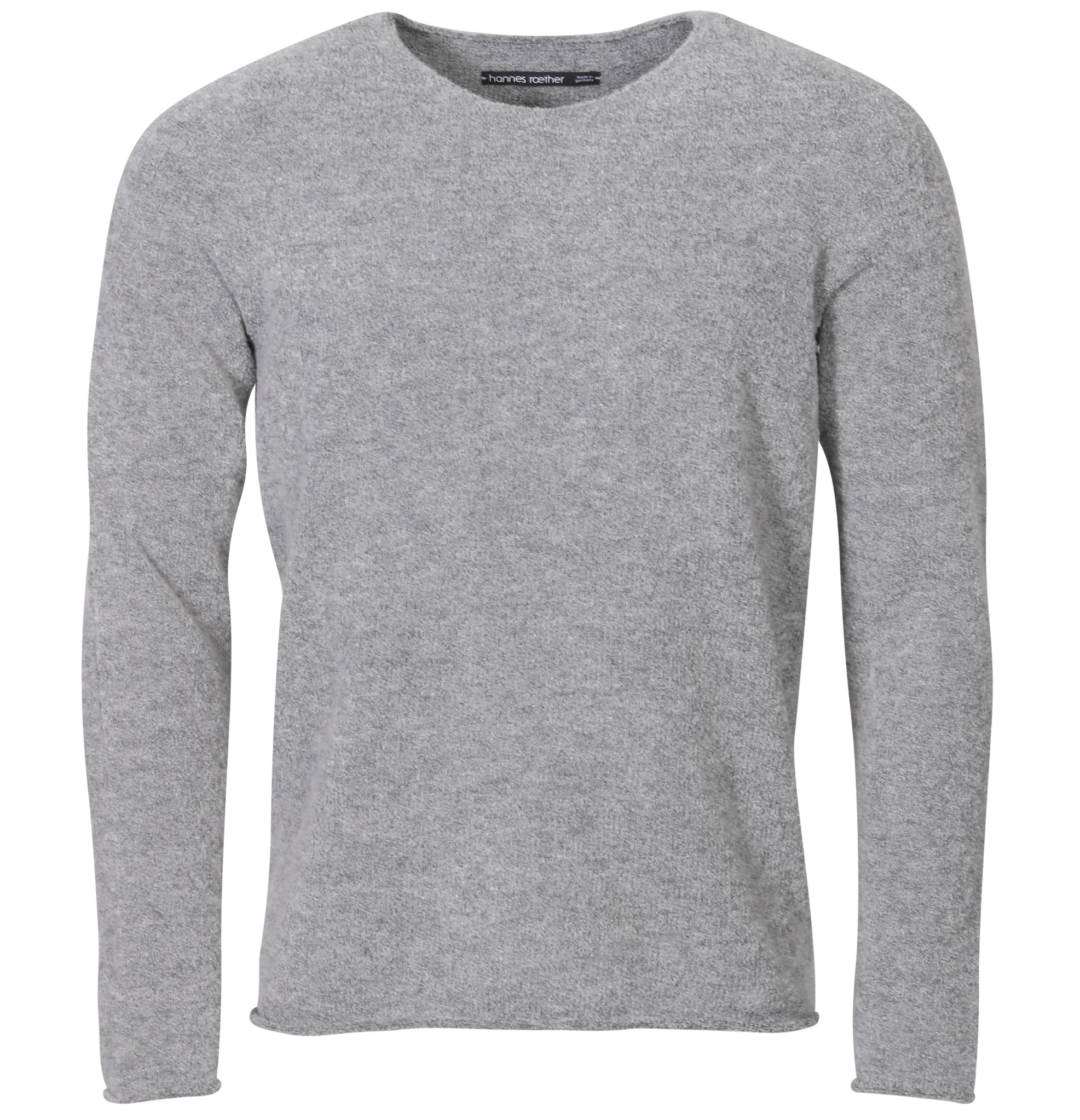 HANNES ROETHER Fluffy Knit Pullover in Grey/Dark Grey