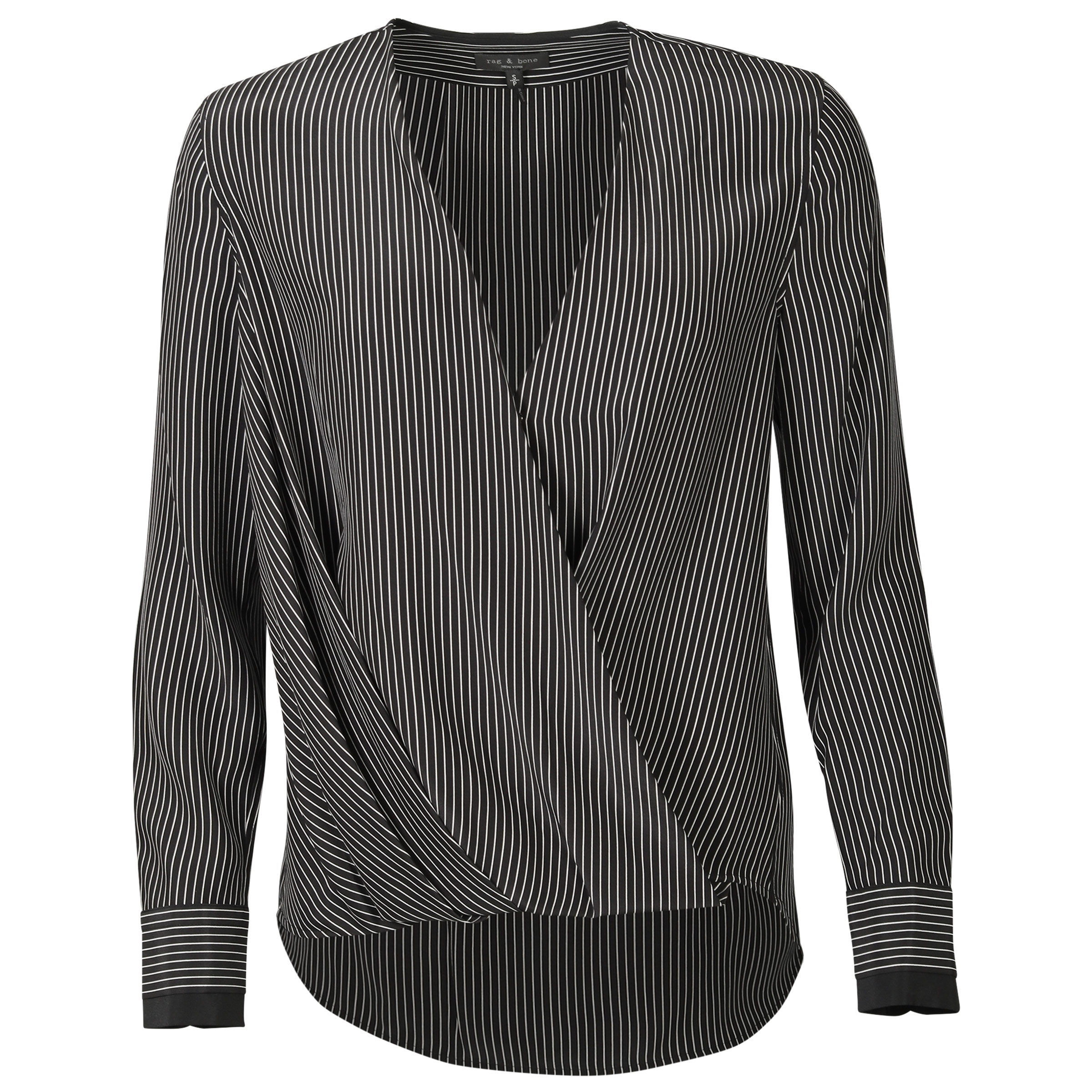 Rag & Bone Silk Blouse Victor Black/White