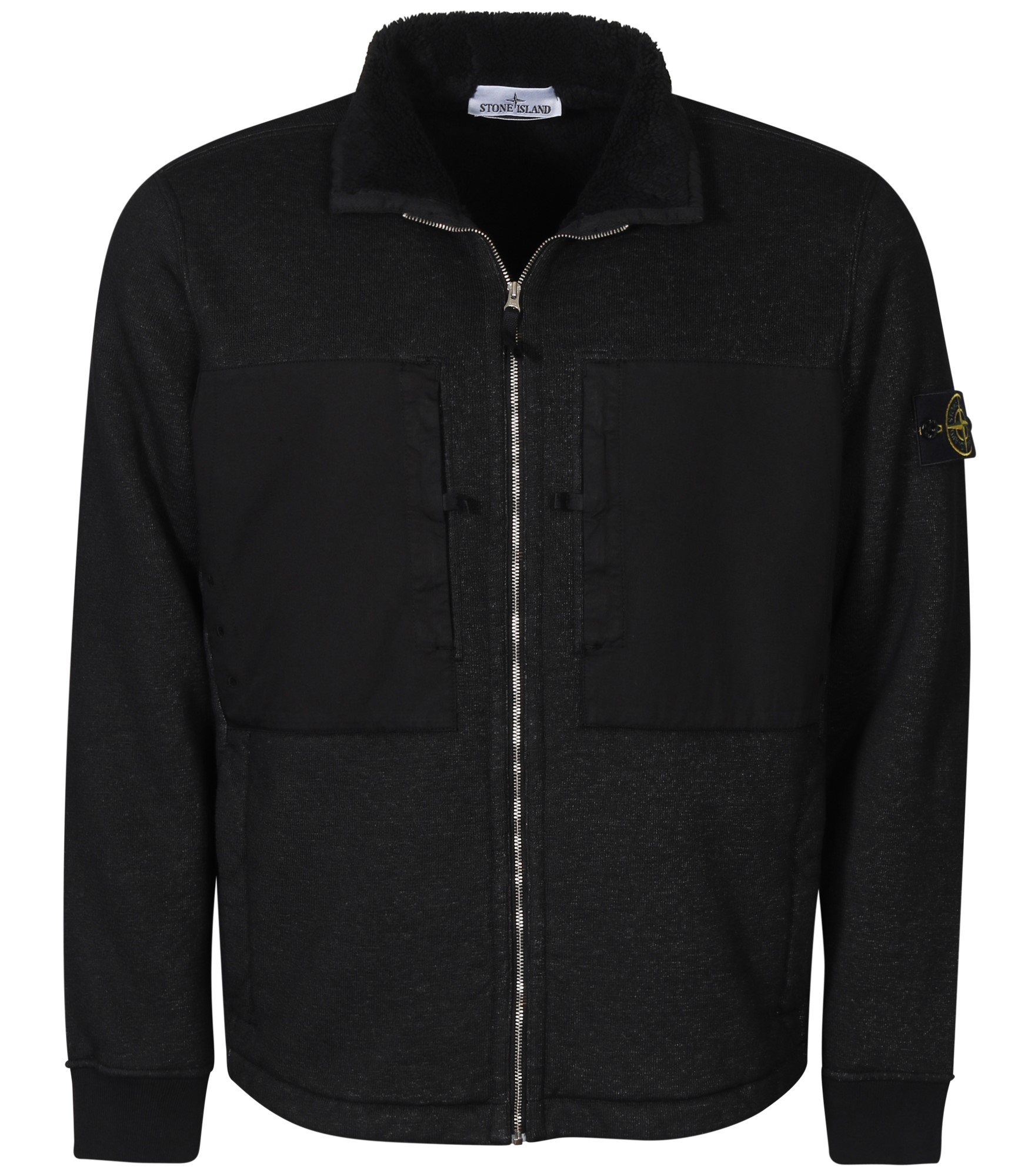 STONE ISLAND Zip Sweat Jacket in Black 2XL STONE ISLAND Zip Sweat Jacket in Black 2XL