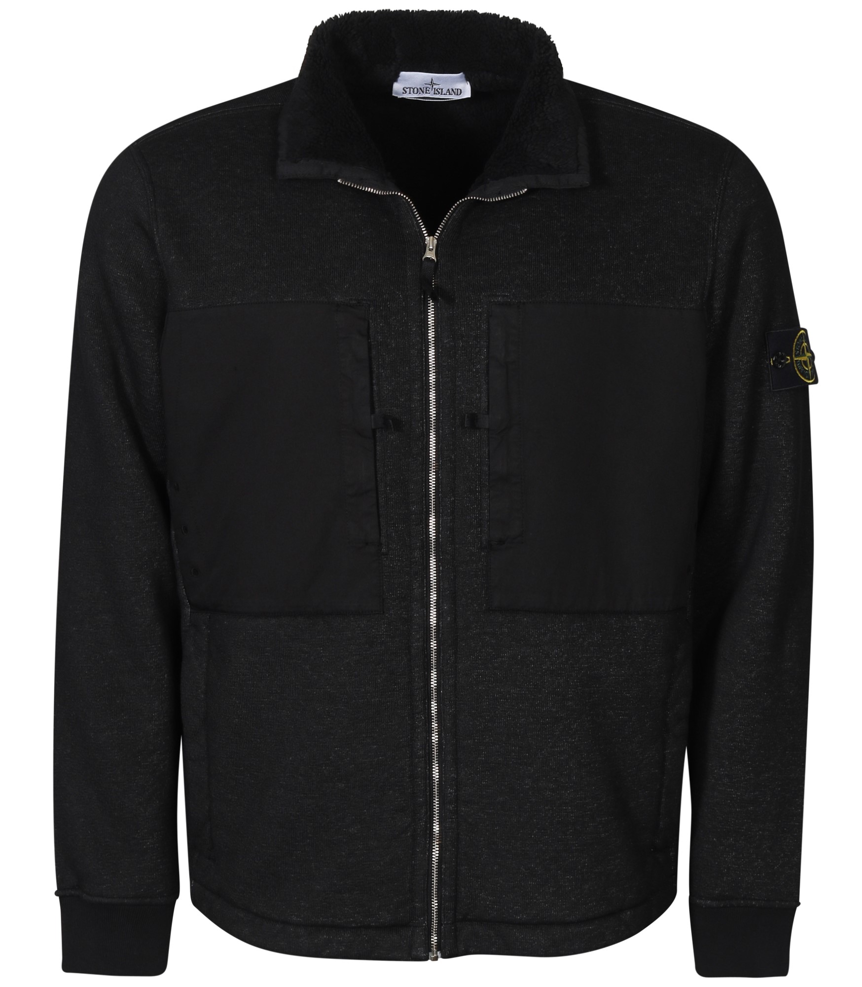 STONE ISLAND Zip Sweat Jacket in Black