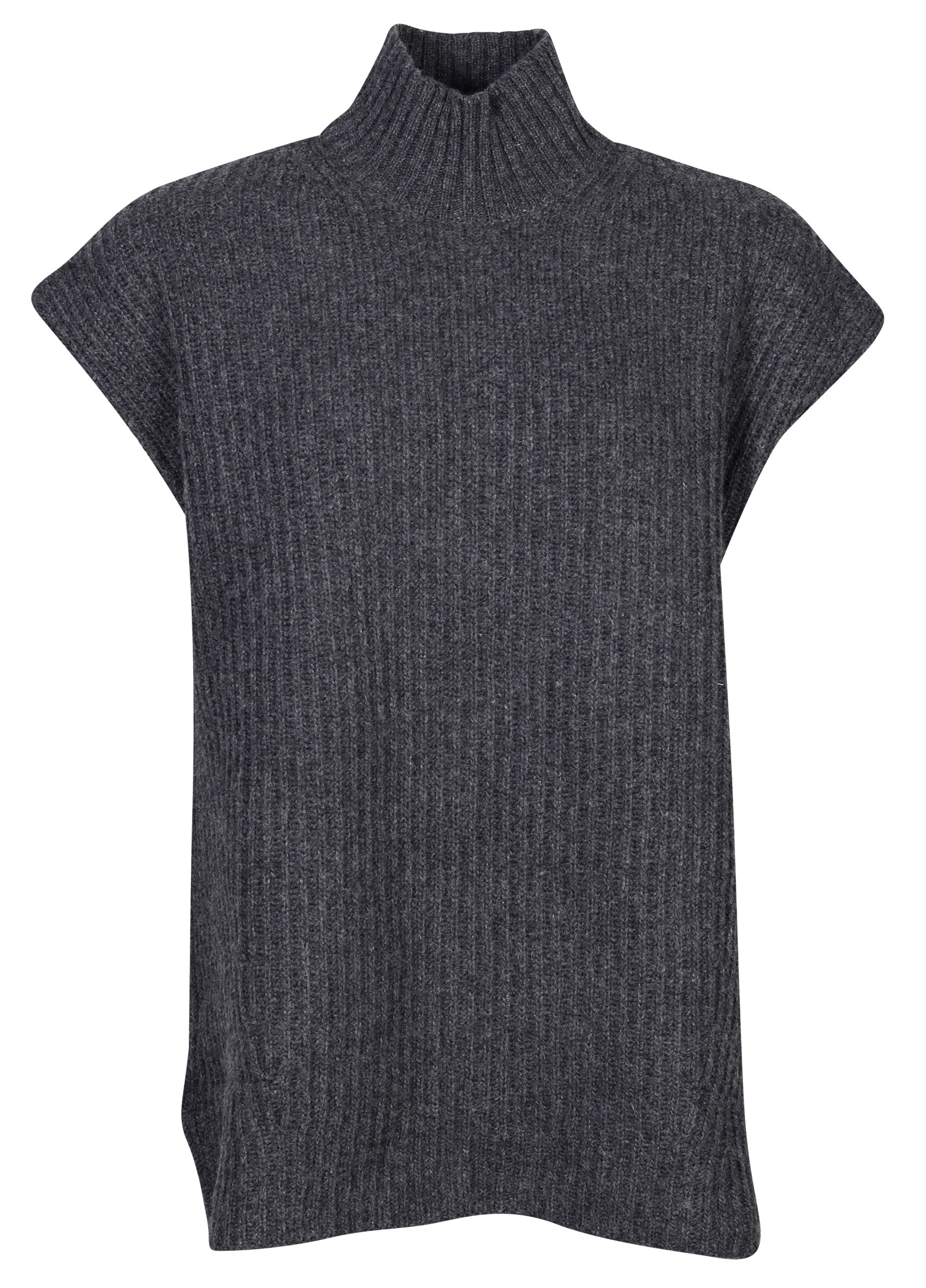 Ganni Recycled Wool Vest Dark Grey Melange