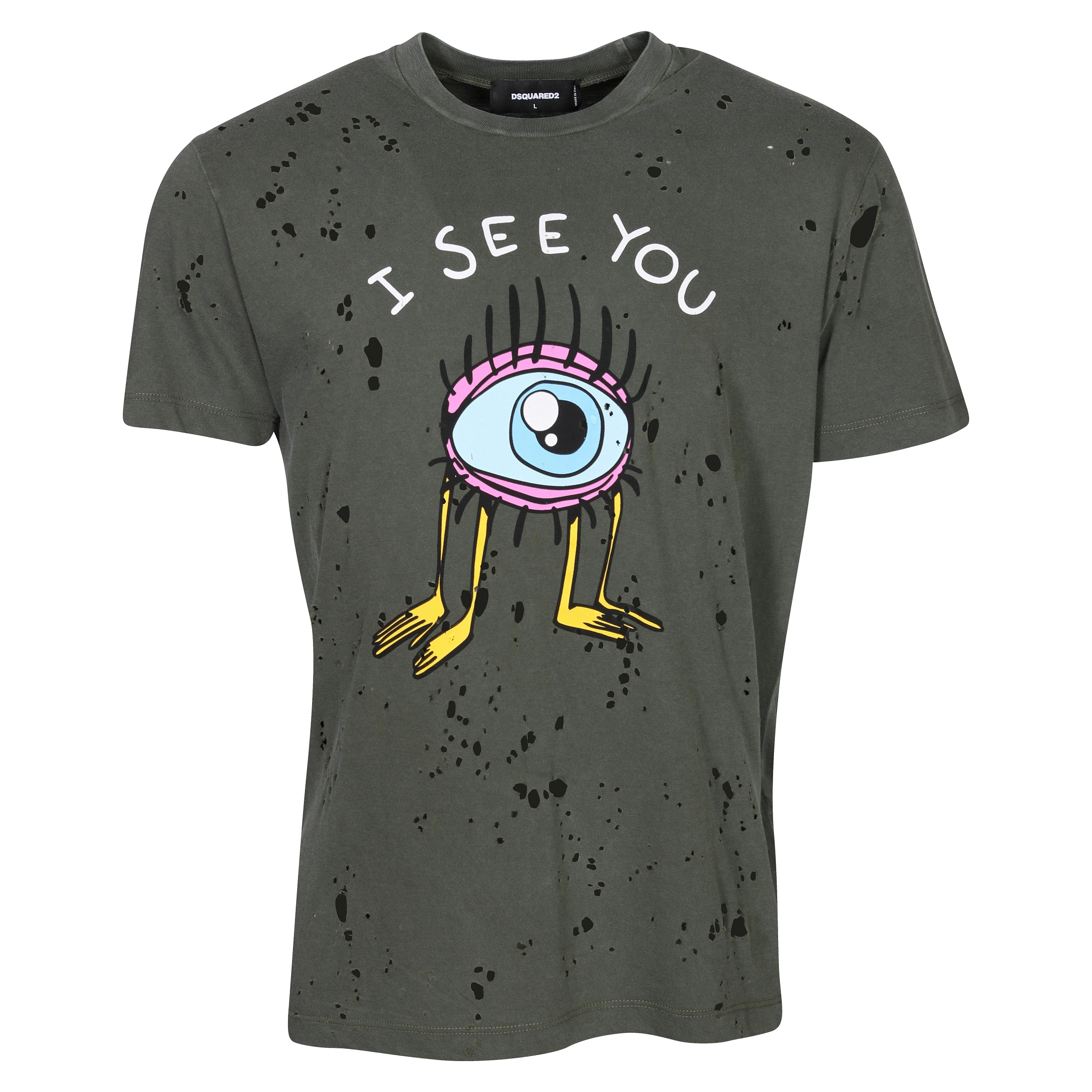Dsquared I See You T-Shirt in Washed Olive