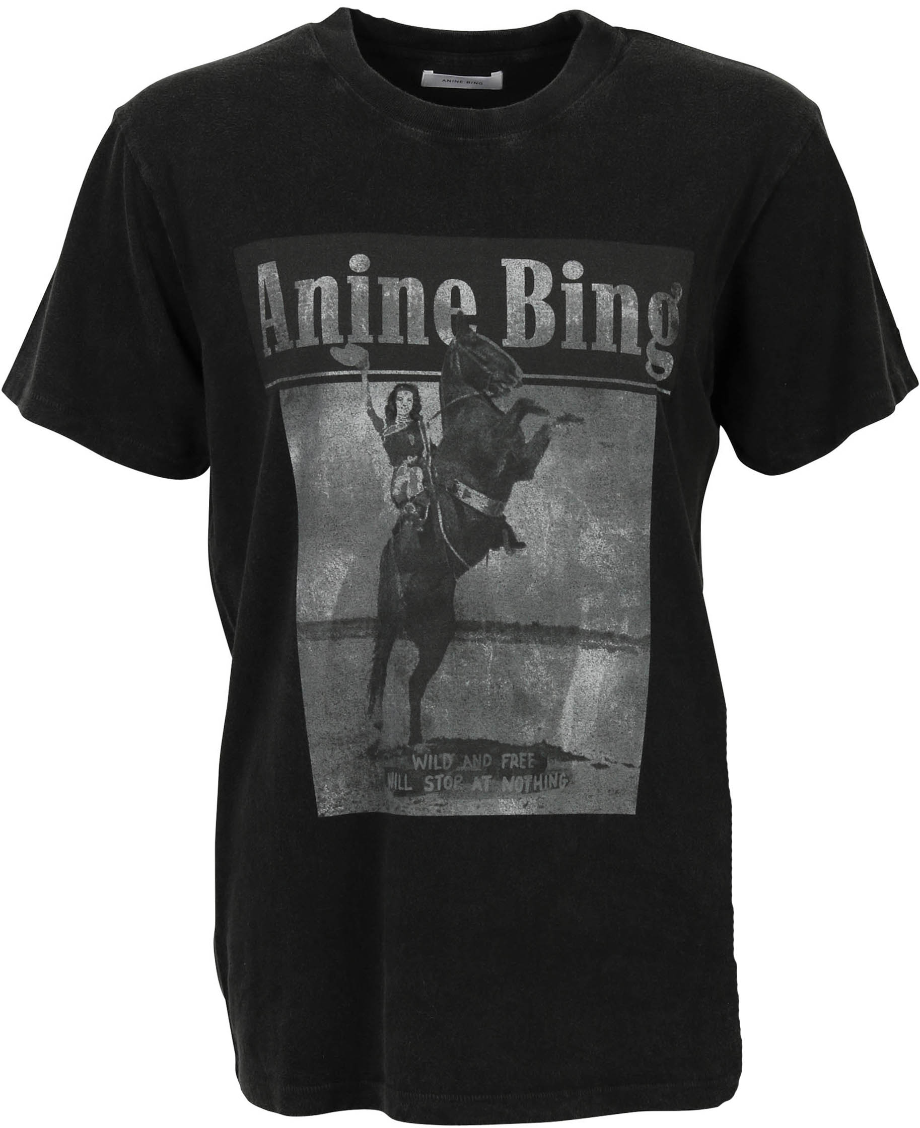 Anine Bing Lili Tee Wild and Free Washed Black