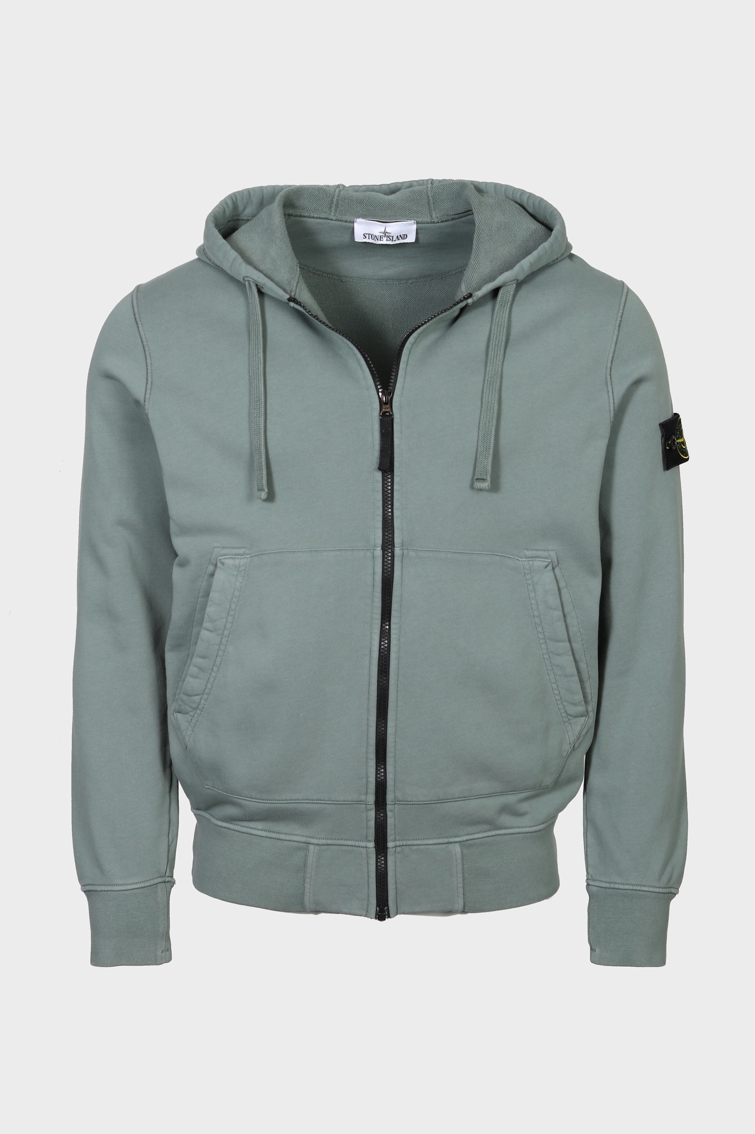 STONE ISLAND Zip Hoodie in Sage Green