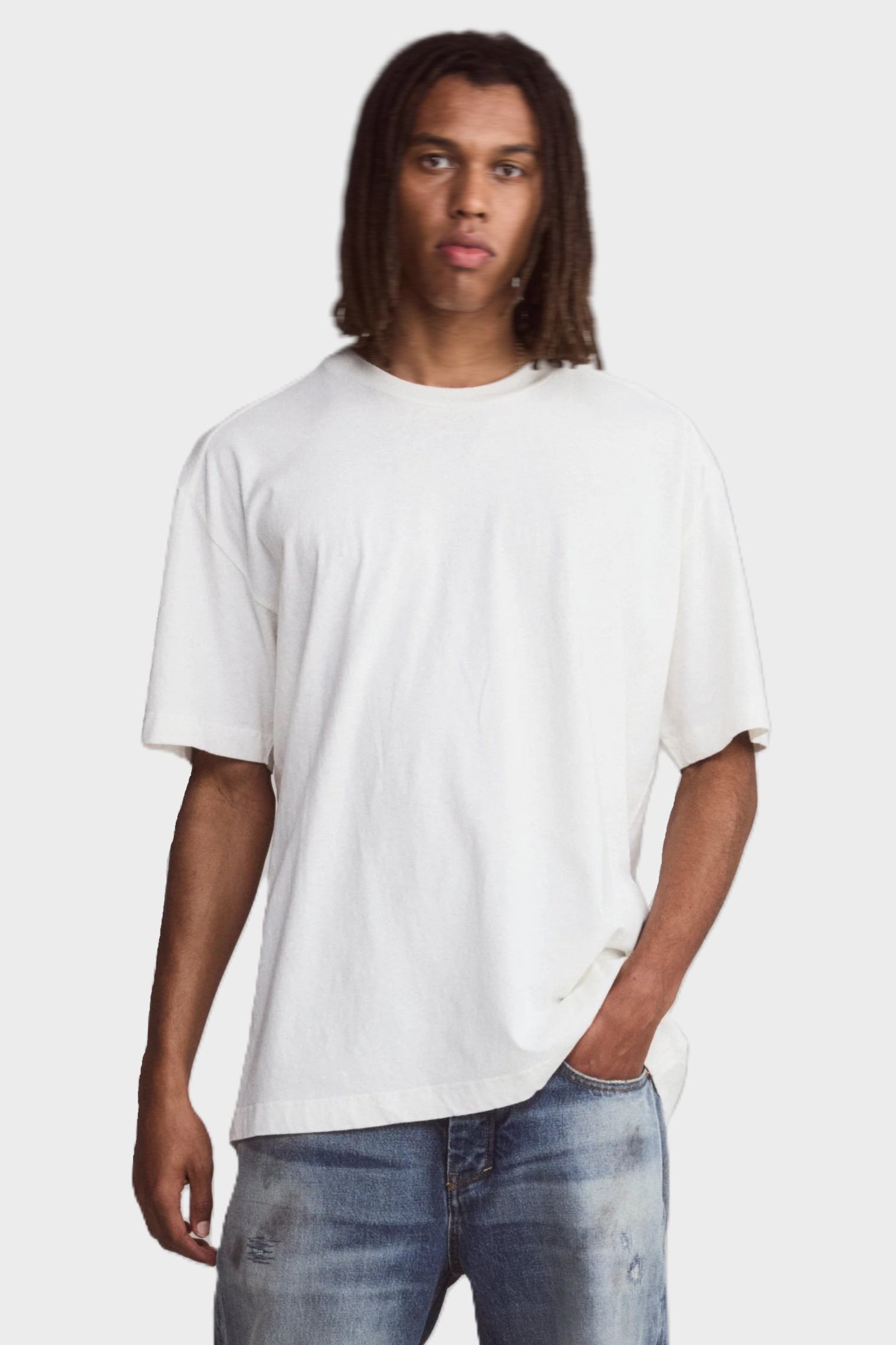 TENUE. Soft Light Weight Cotton Oversized T-Shirt in White XXL