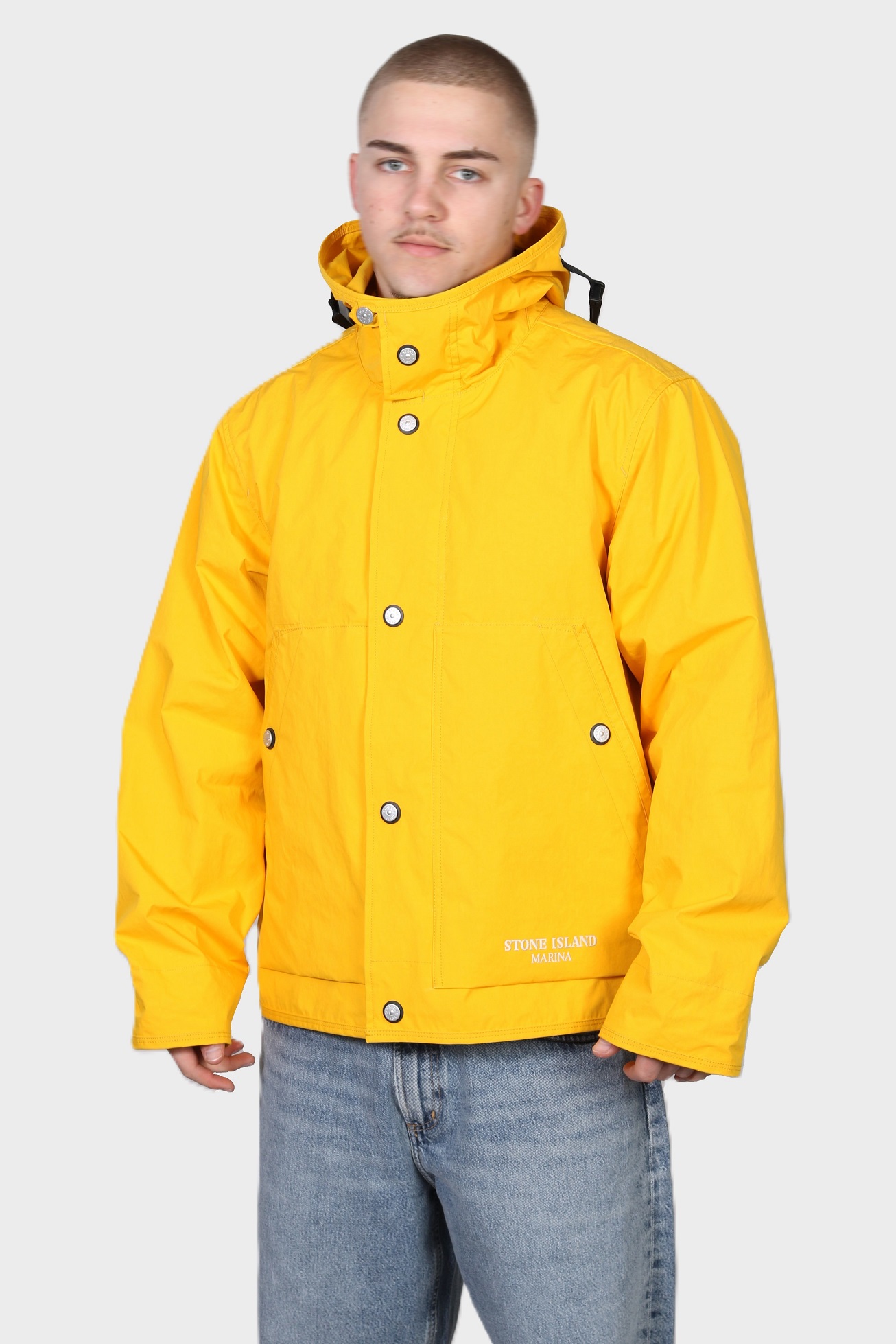 STONE ISLAND MARINA Aluminium Tela S.I. Marina Jacket in Yellow
