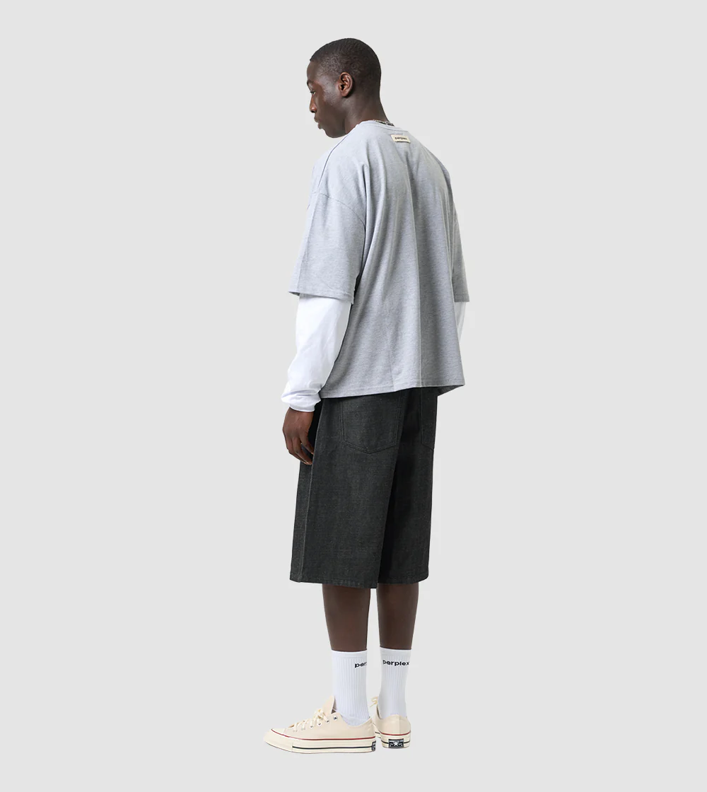 PERPLEX Japanese Raw Denim Shorts in Black