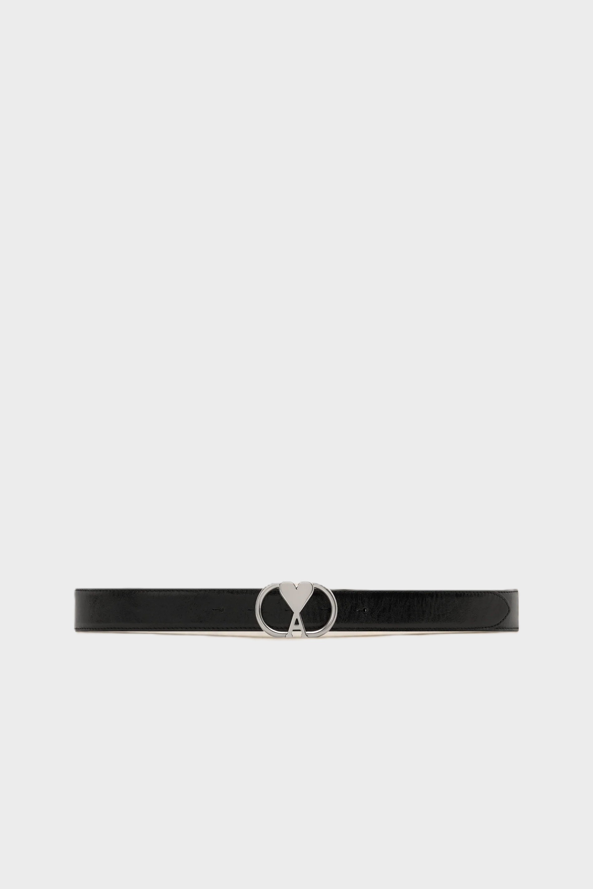AMI PARIS Oval Buckle Belt in Black/Silver AMI PARIS Oval Buckle Belt in Black/Silver