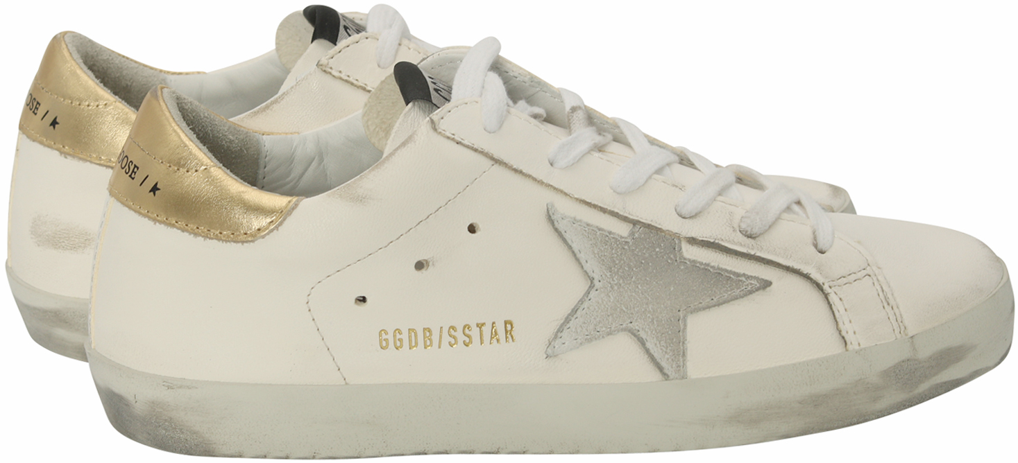 Golden Goose Sneaker Superstar White Leather-Washed Gold