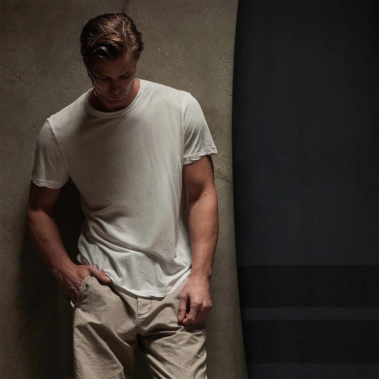 JAMES PERSE Clear Jersey Crew Neck in White 2XL/5