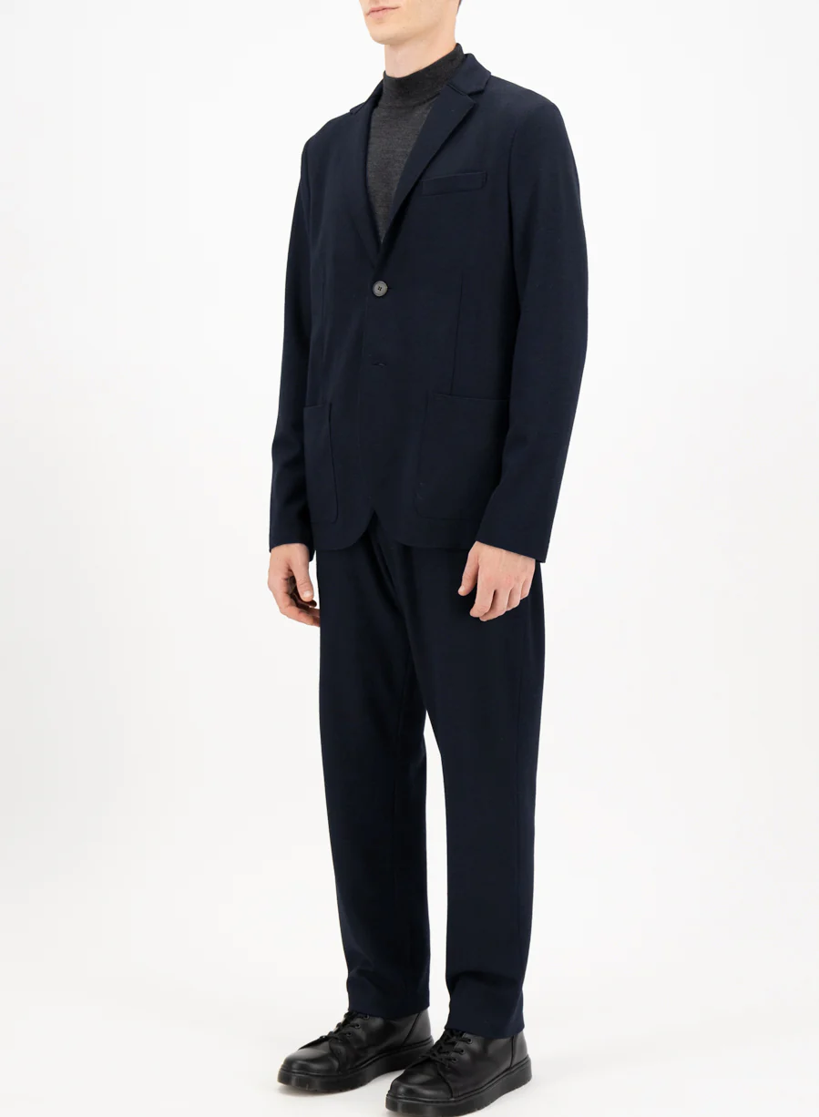 HARRIS WHARF LONDON Superfine Merino Jacket in Dark Navy