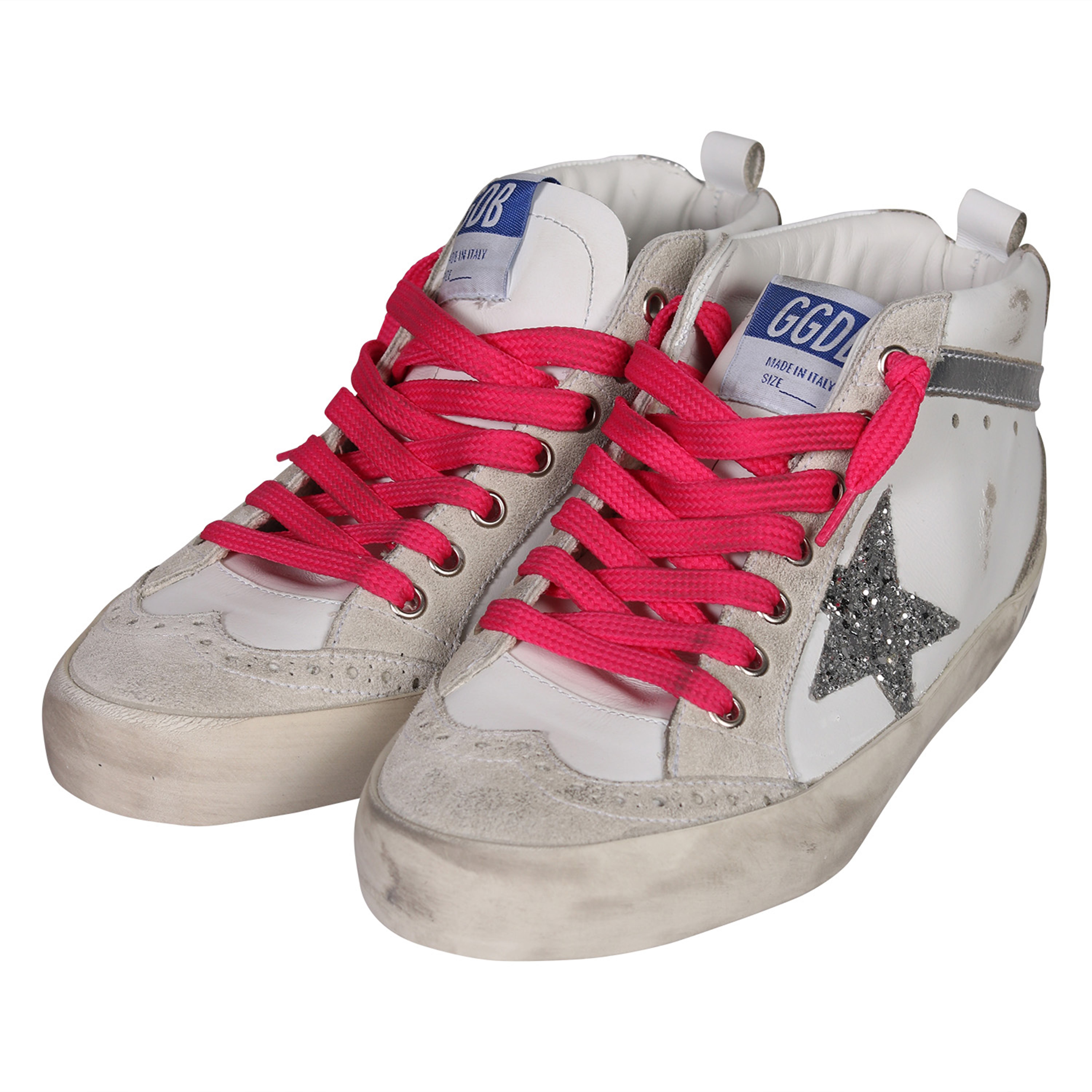 Golden Goose Sneaker Mid Star Glitter Laminated Wave Star