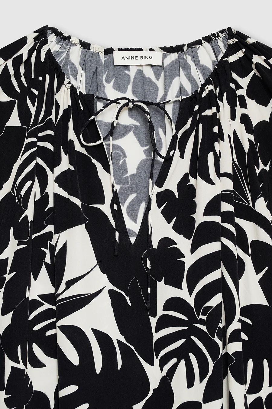 ANINE BING Lolita Dress in Black Bird of Paradise