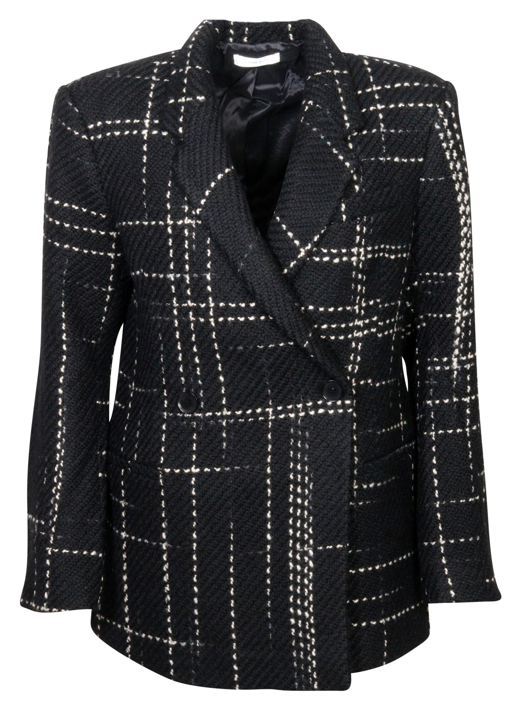 Anine Bing Blazer Kaia Black Plaid