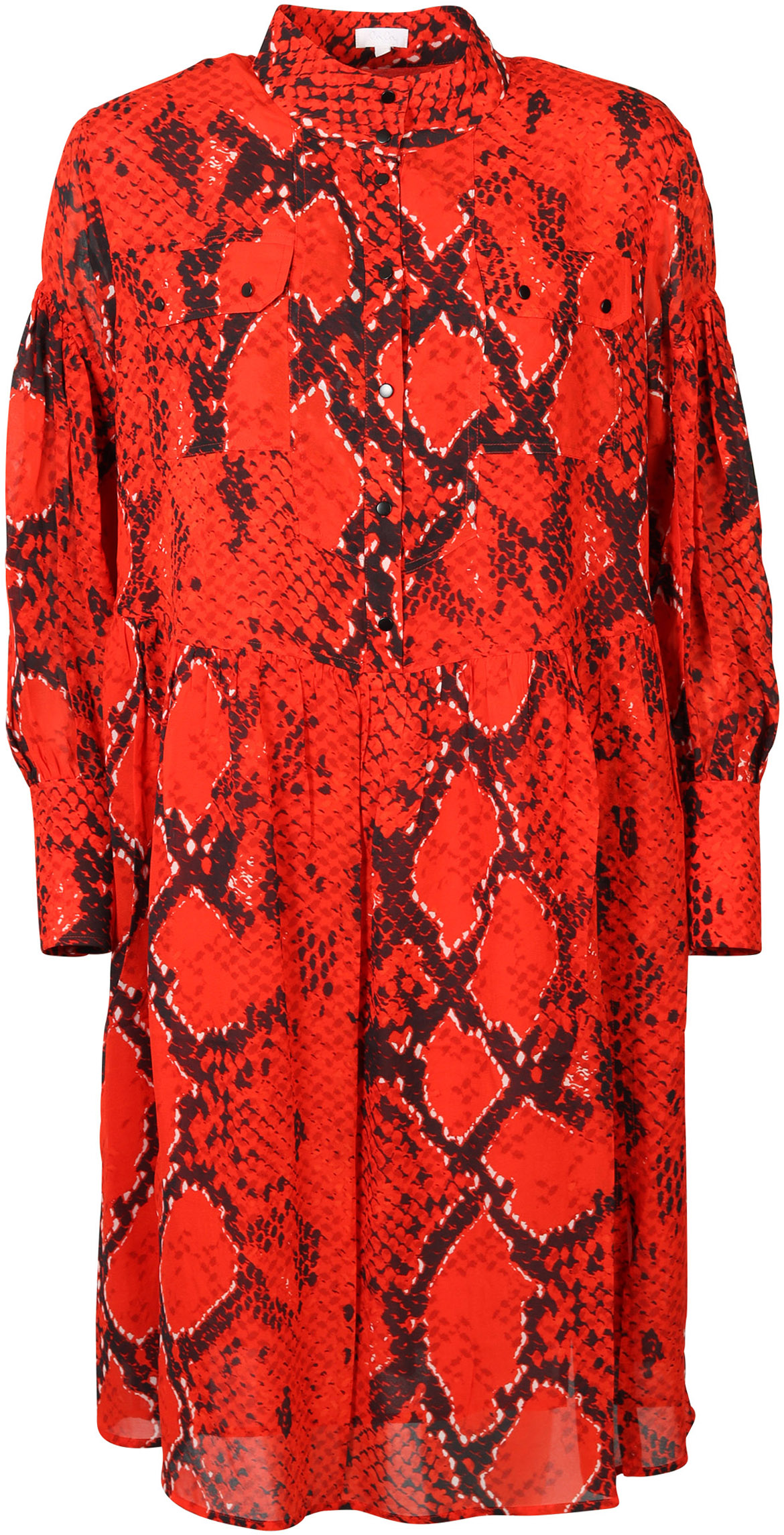 Lala Berlin Dress Danika Red Fire Python Printed