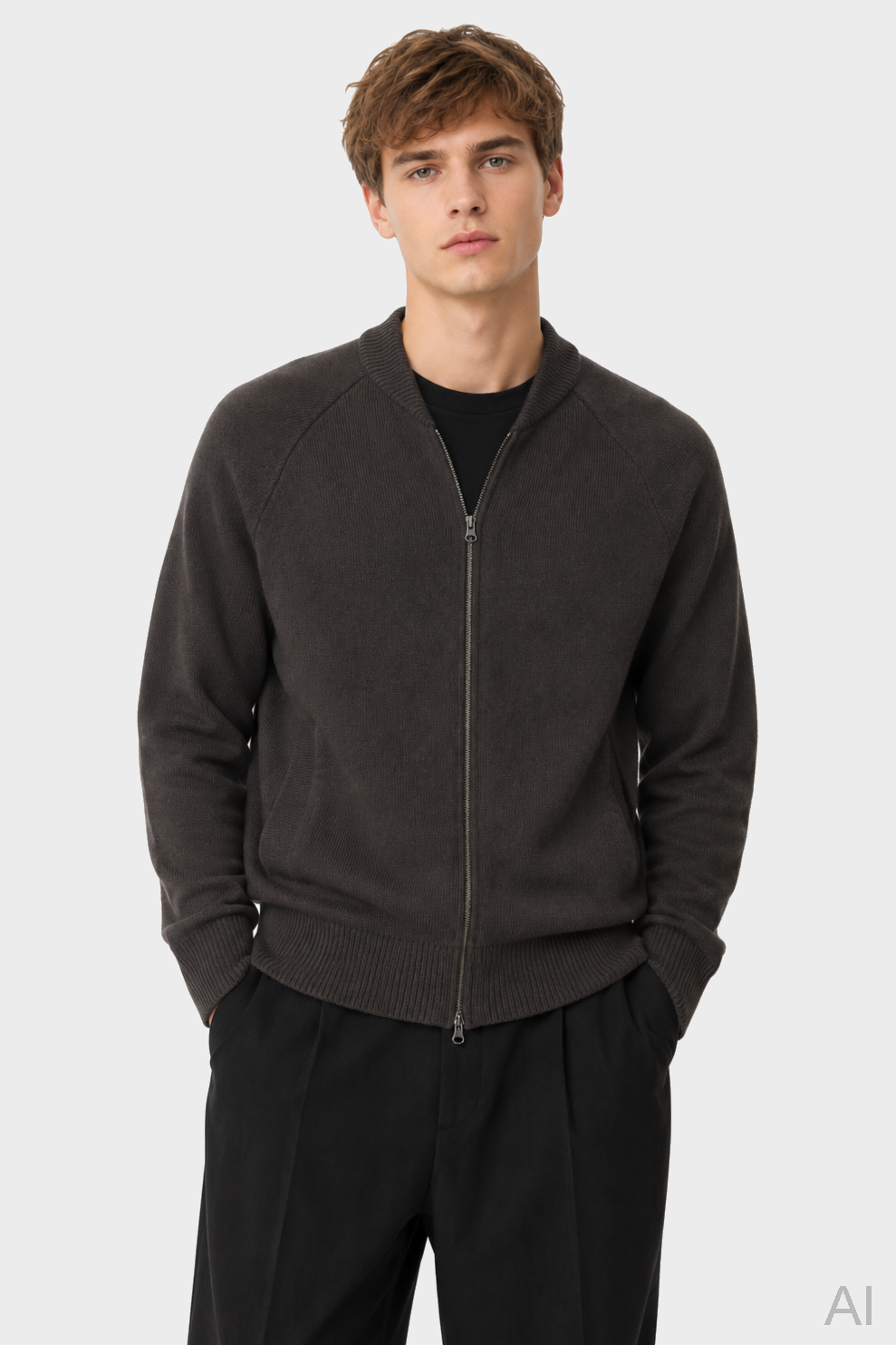 LISA YANG Fionn Cardigan Jacket in Dark Green