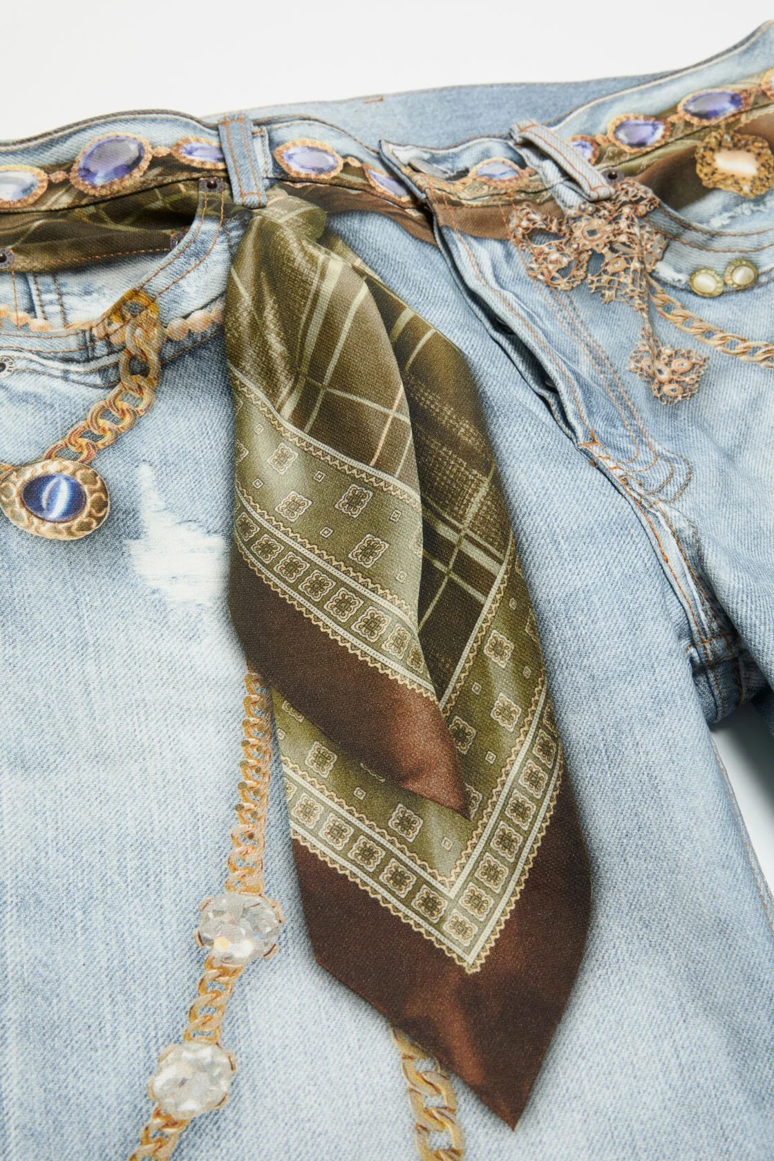 ACNE STUDIOS Jewelry Printed Jeans Regular Lenght