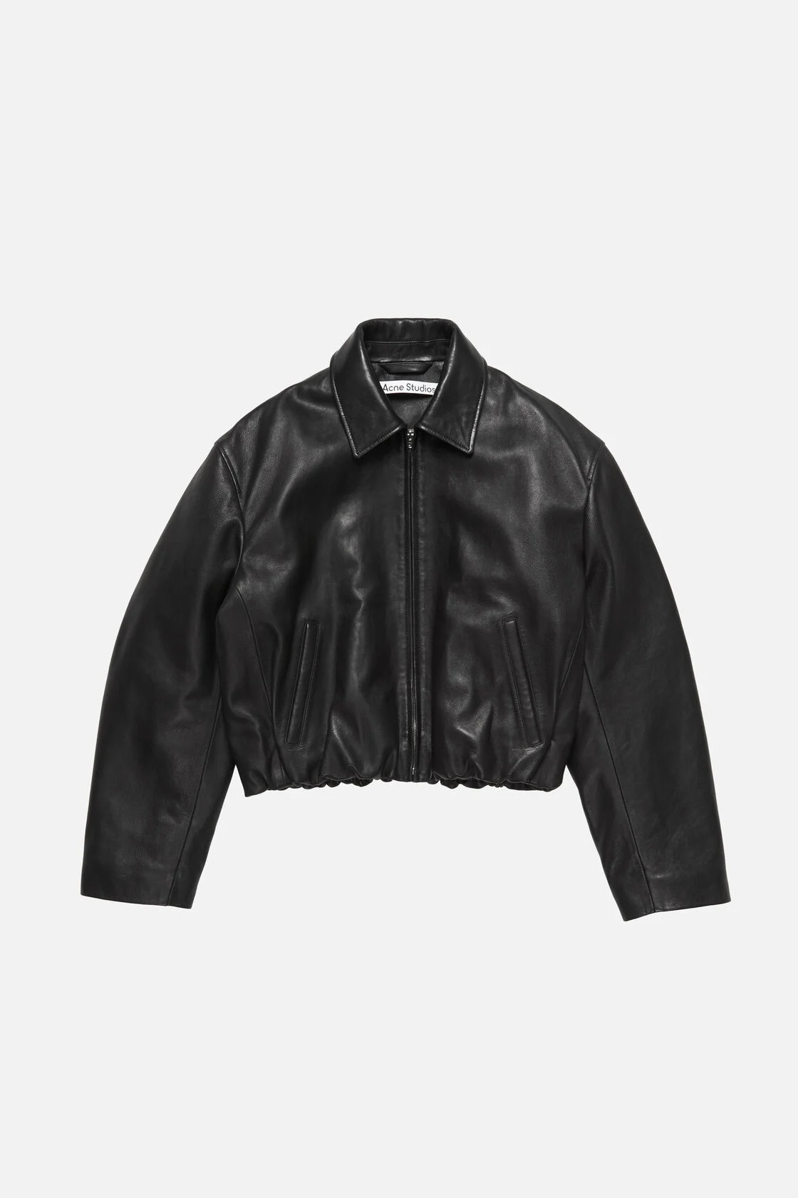 ACNE STUDIOS Cropped Leather Jacket in Black