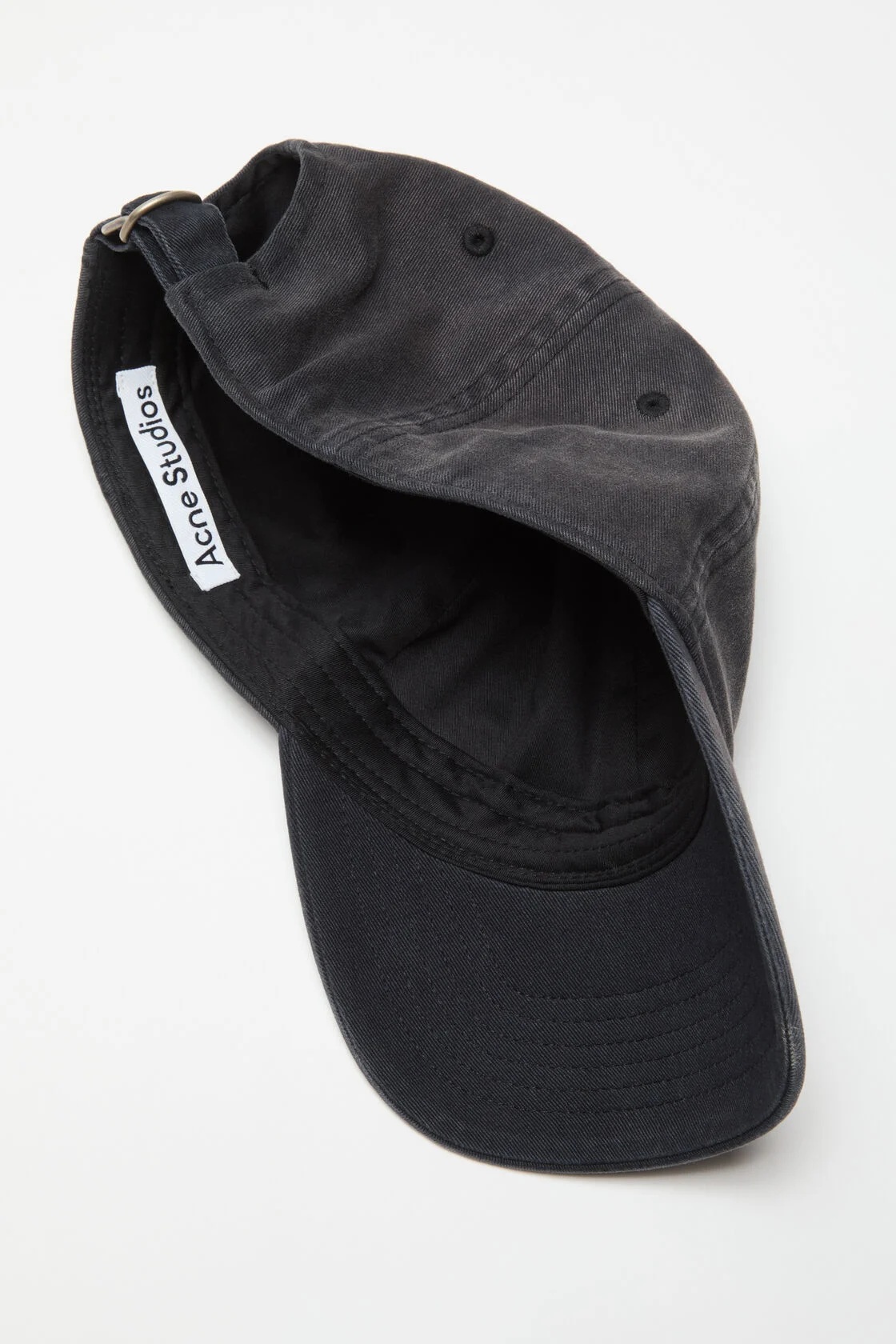 ACNE STUDIOS Face Cap in Washed Black/Yellow