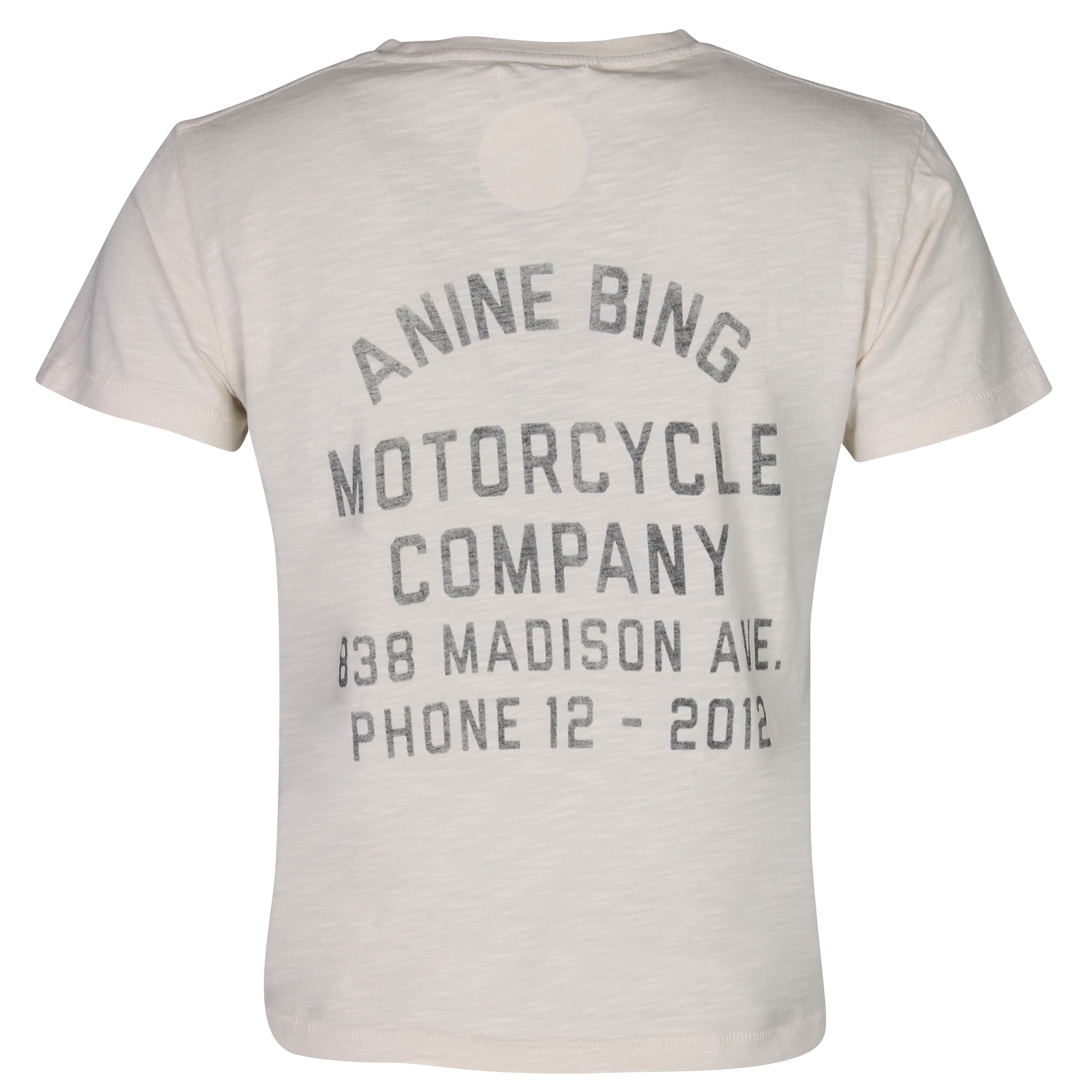 Anine Bing Levy T-Shirt Motorcycle Club Backprinted in Off White