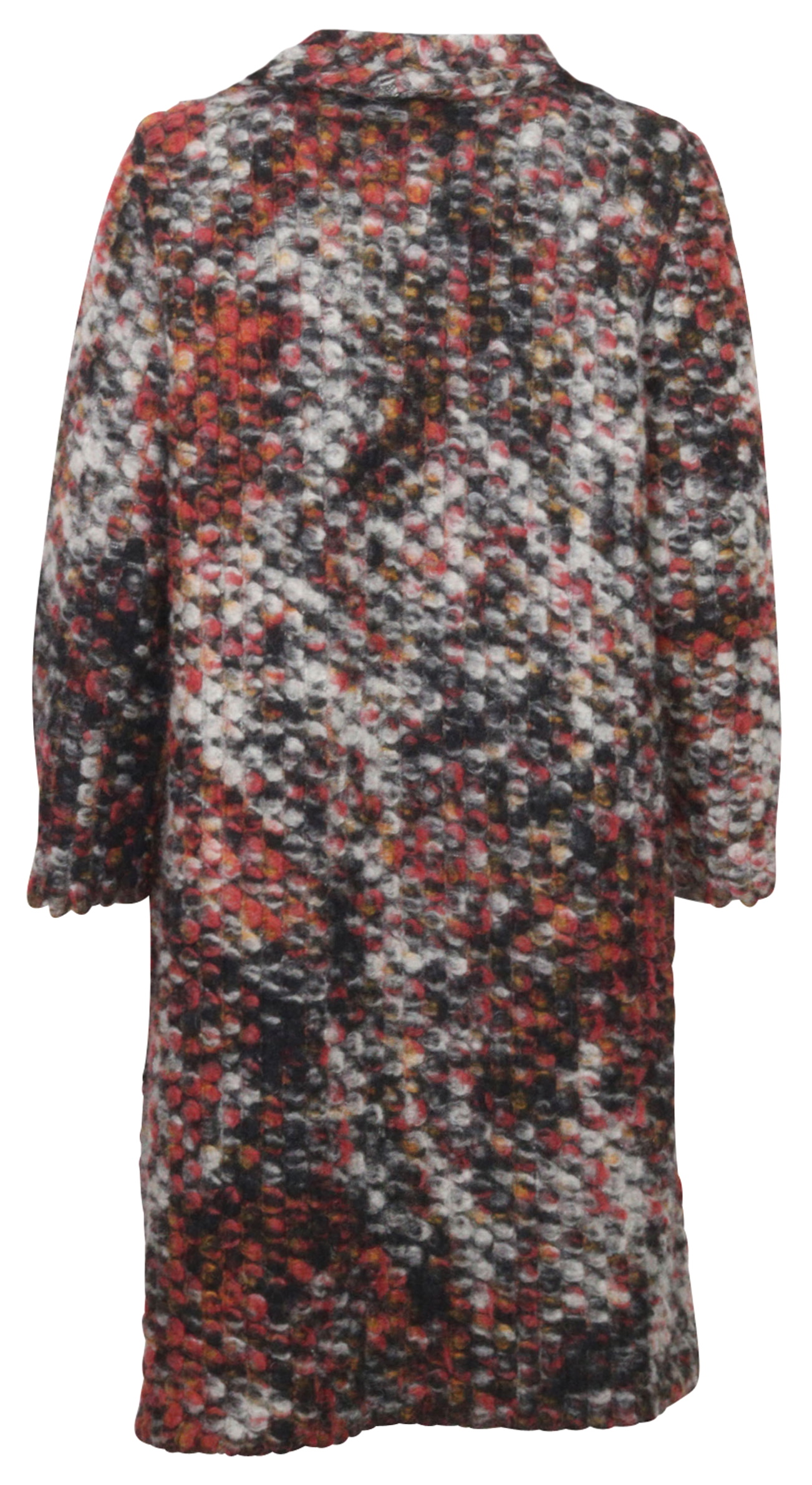 bymartyna Handmade Bohemian Knit Coat Red Multicolour