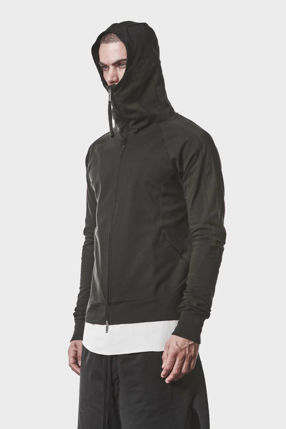 THOM KROM Zip Hoodie in Black