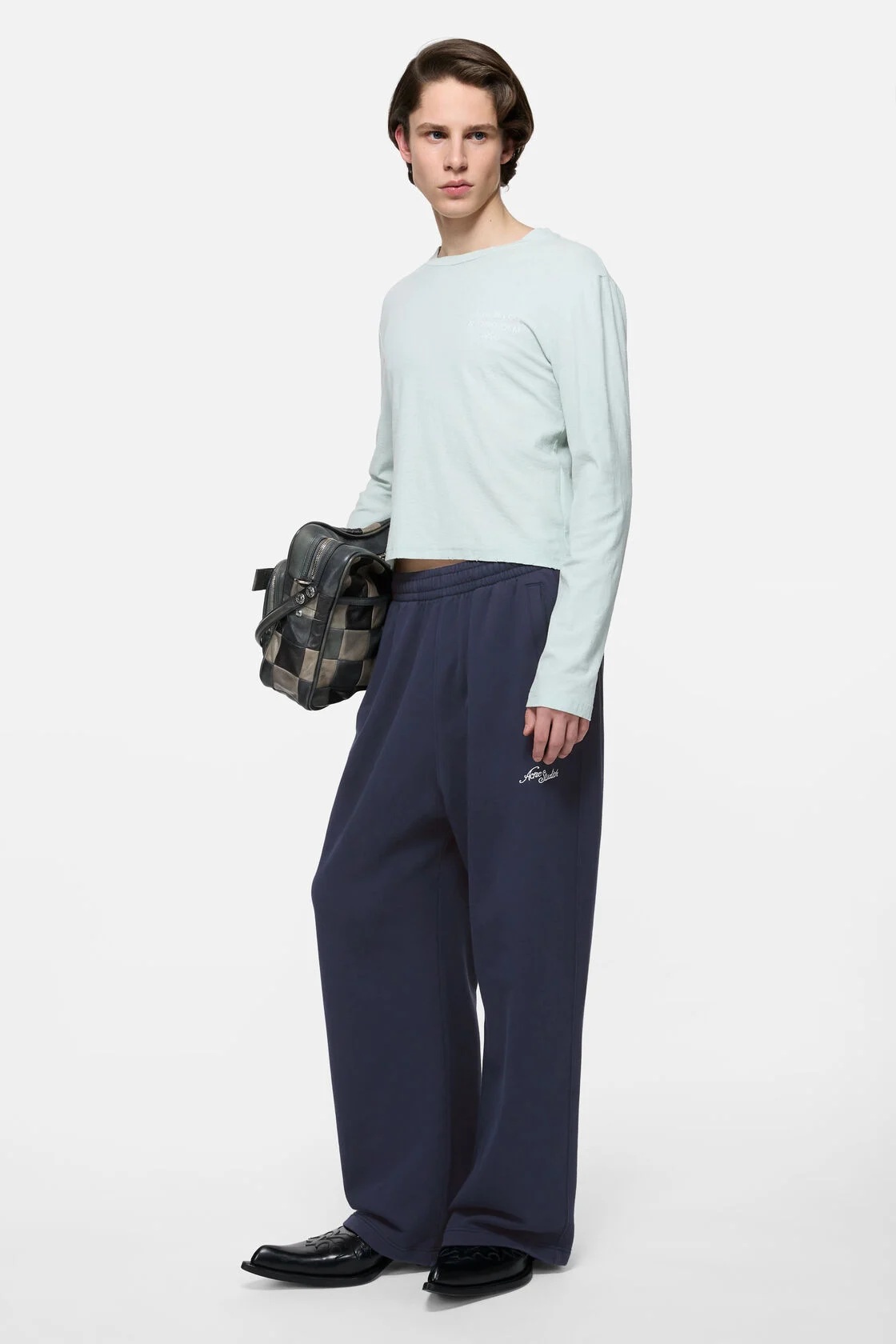 ACNE STUDIOS Logo Sweatpant in Dark Navy