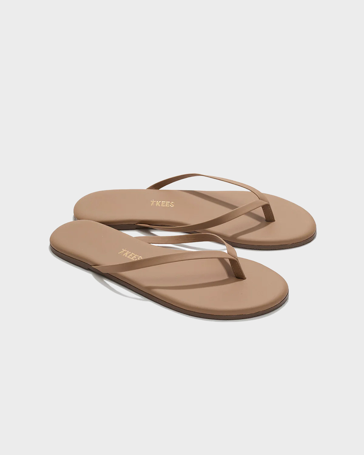 TKEES Foundations Matte Leather Flip Flop in Cocobutter