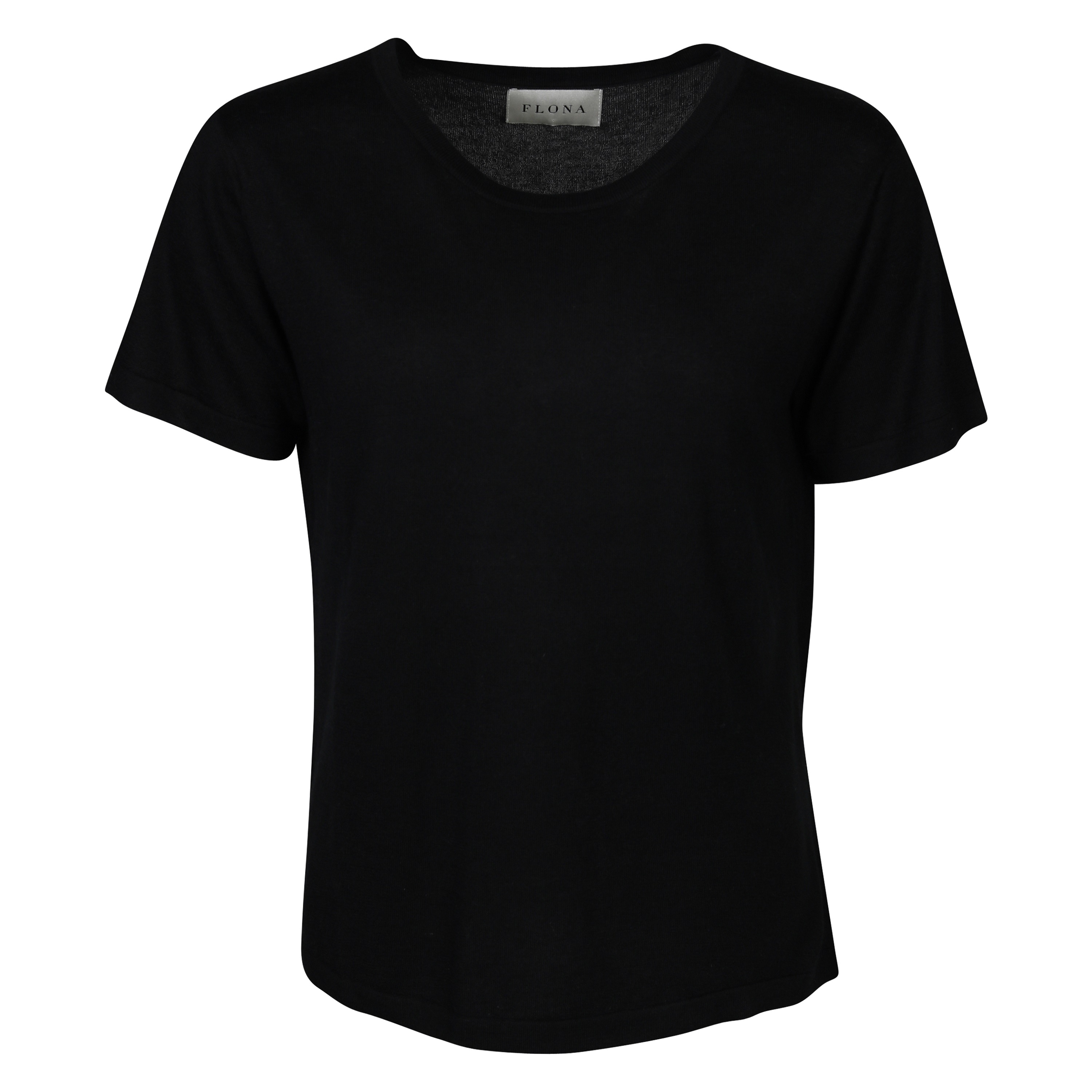 Flona Cashmere/Silk T-Shirt in Black