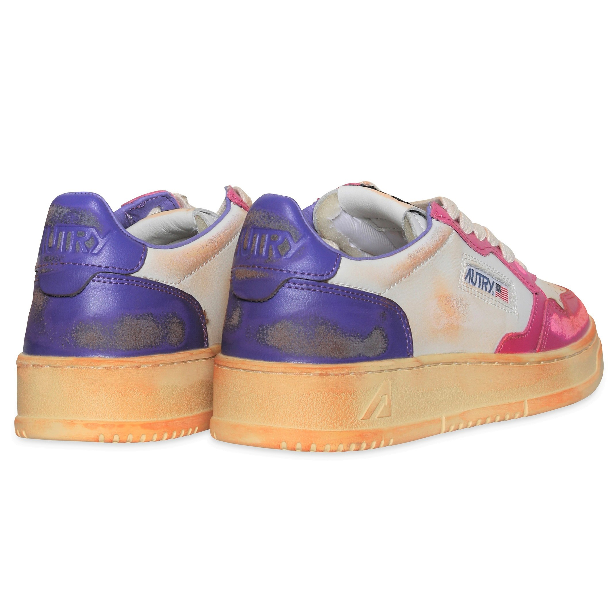 AUTRY ACTION SHOES Super Vintage Low Sneaker White/Pink/Purple 41