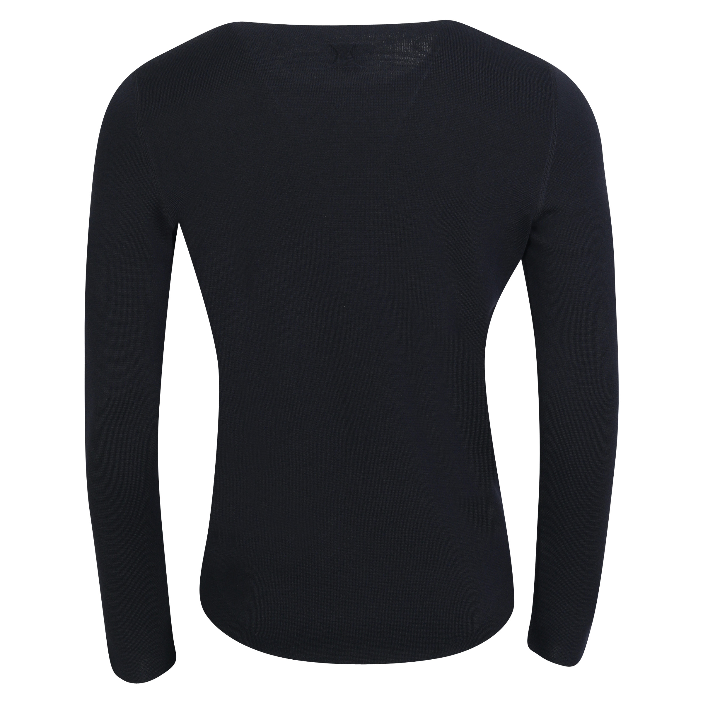 Hannes Roether Knit Sweater in Dark Navy/Striped Inside