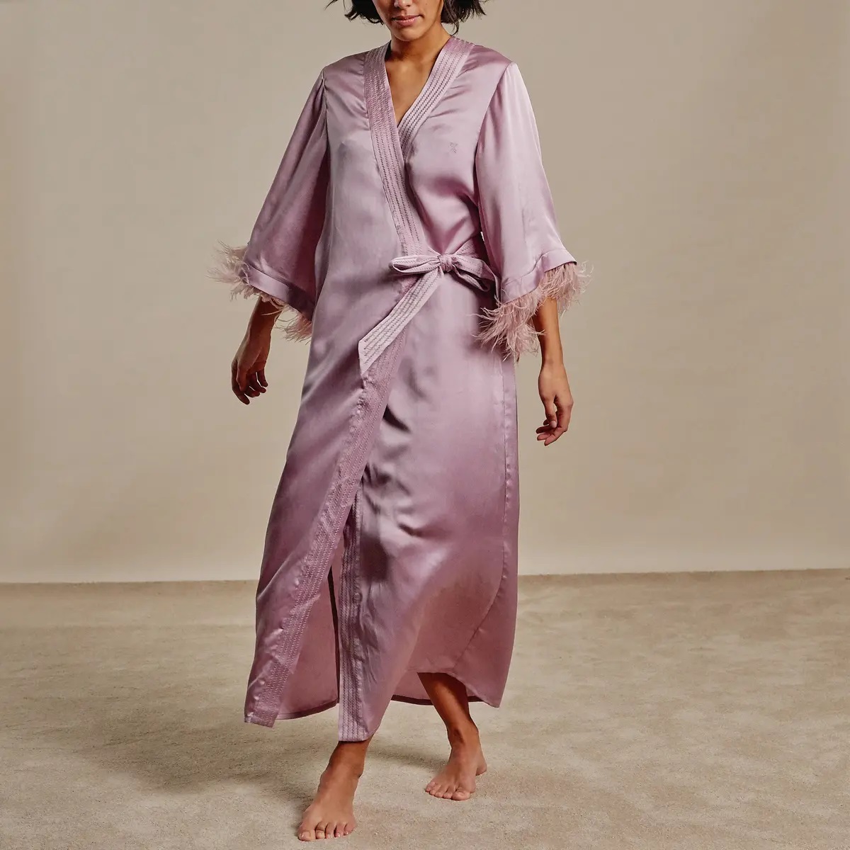 Love Stories Patchouli Morning Robe Mauve Pink M