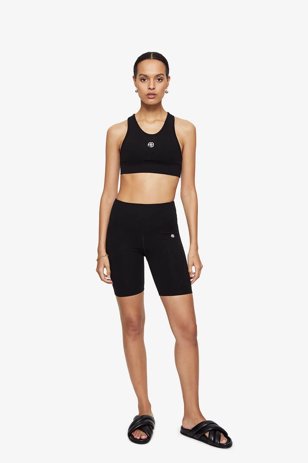 Anine Bing Blake Biker Short in Black