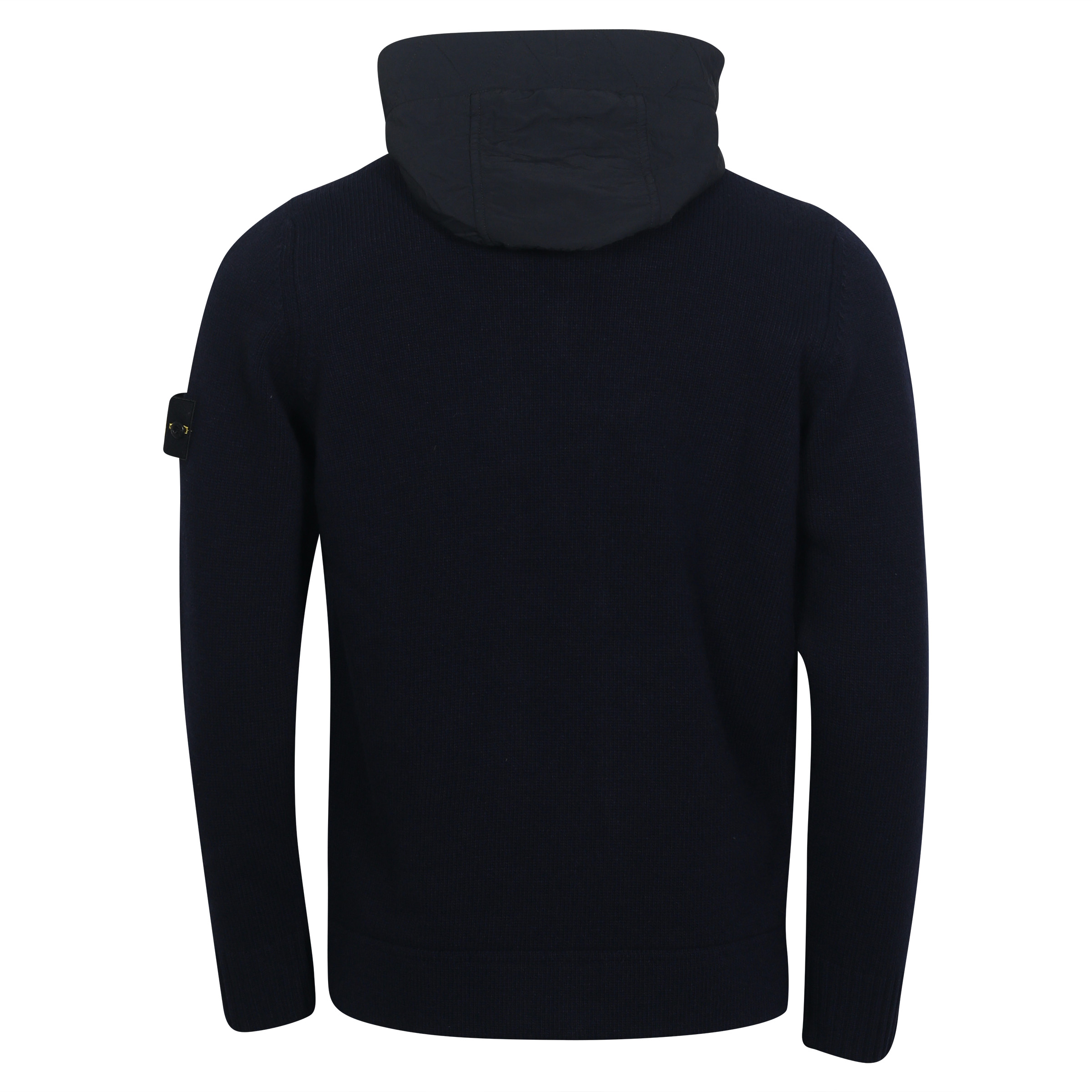 Stone Island Zip Nylon/Wool Hoodie in Navy