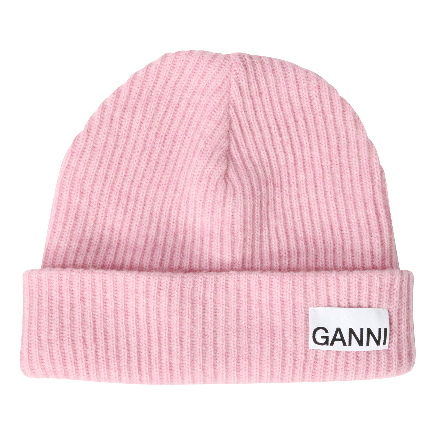 Ganni Recycled Wool Knit Hat Sweet Pink