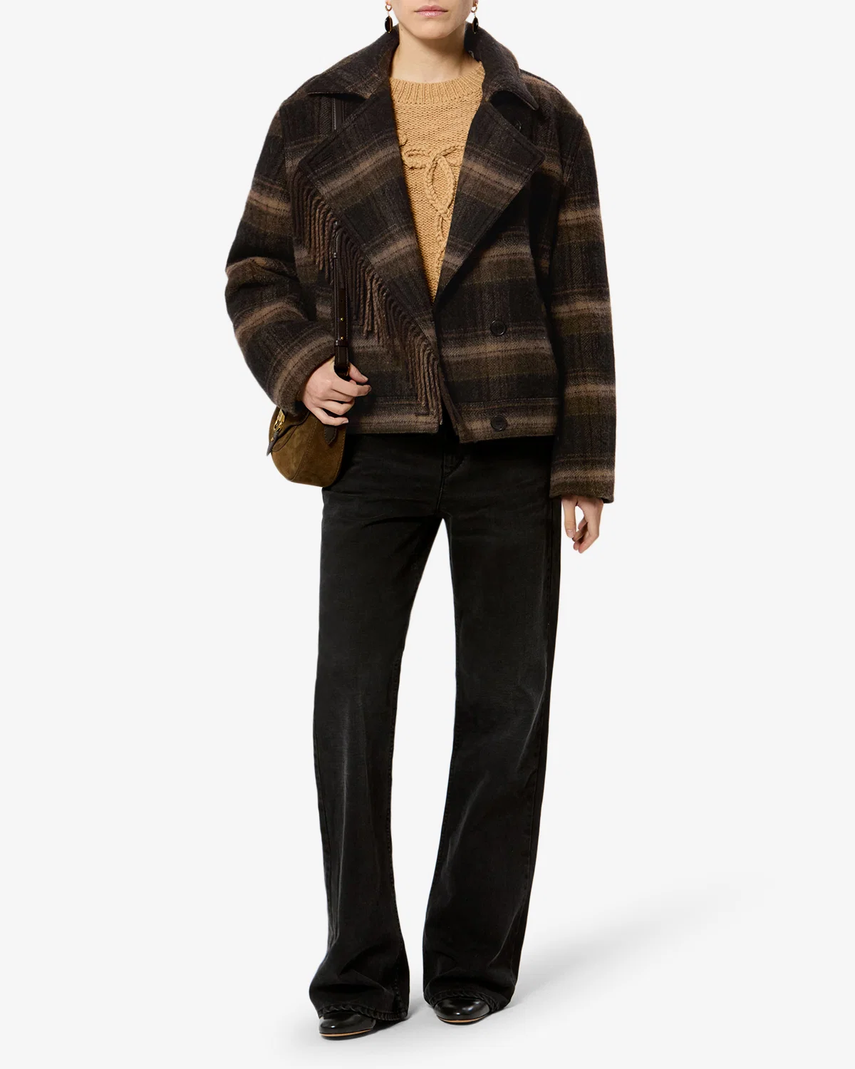 ISABEL MARANT ÉTOILE Galeane Coat in Brown Check