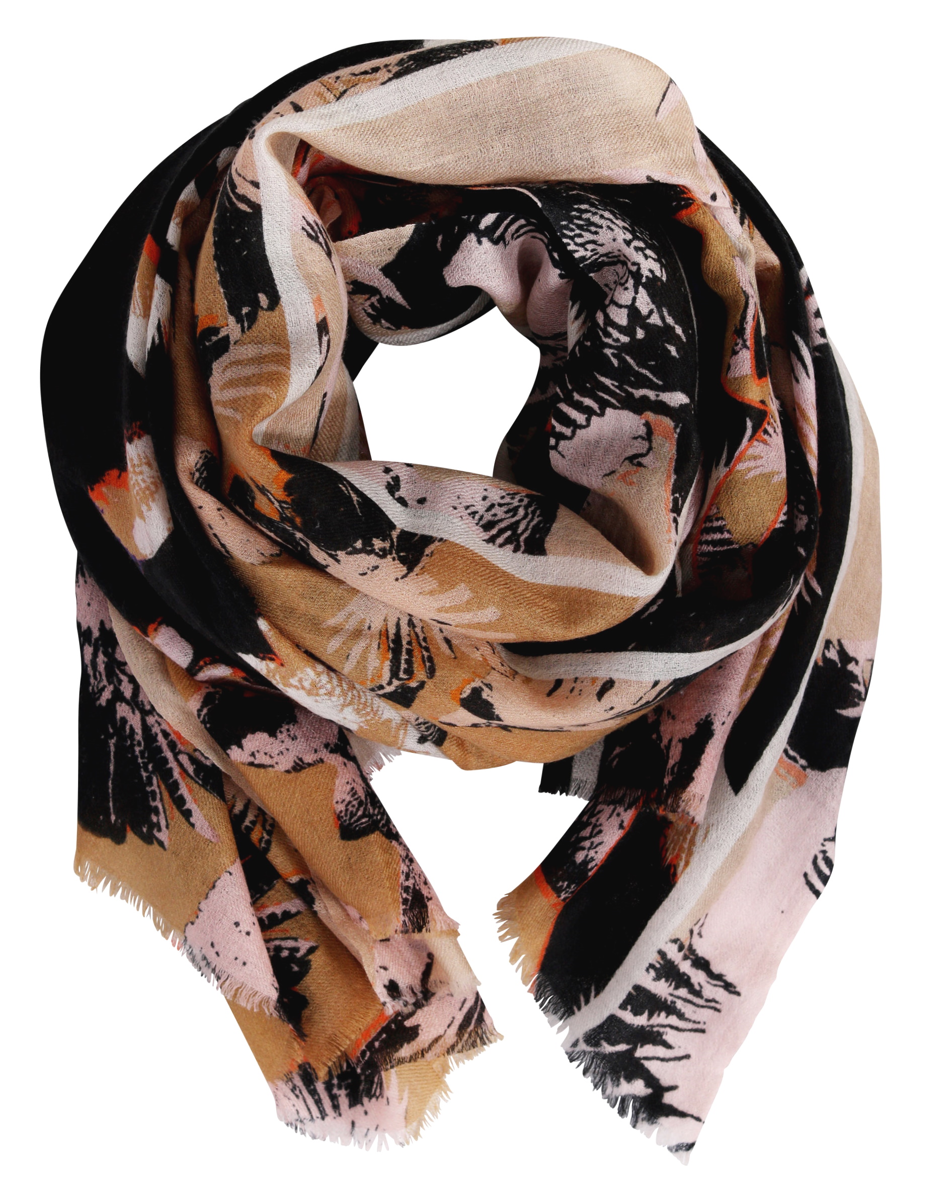 Lala Berlin Cashmere Scarf April Camel Falcon
