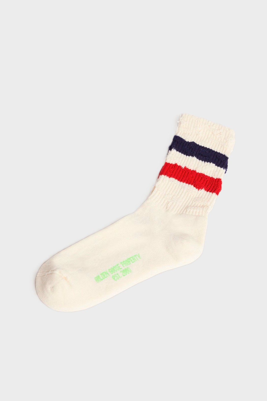 GOLDEN GOOSE Socks High Rib Striped Cream/Red/Blue