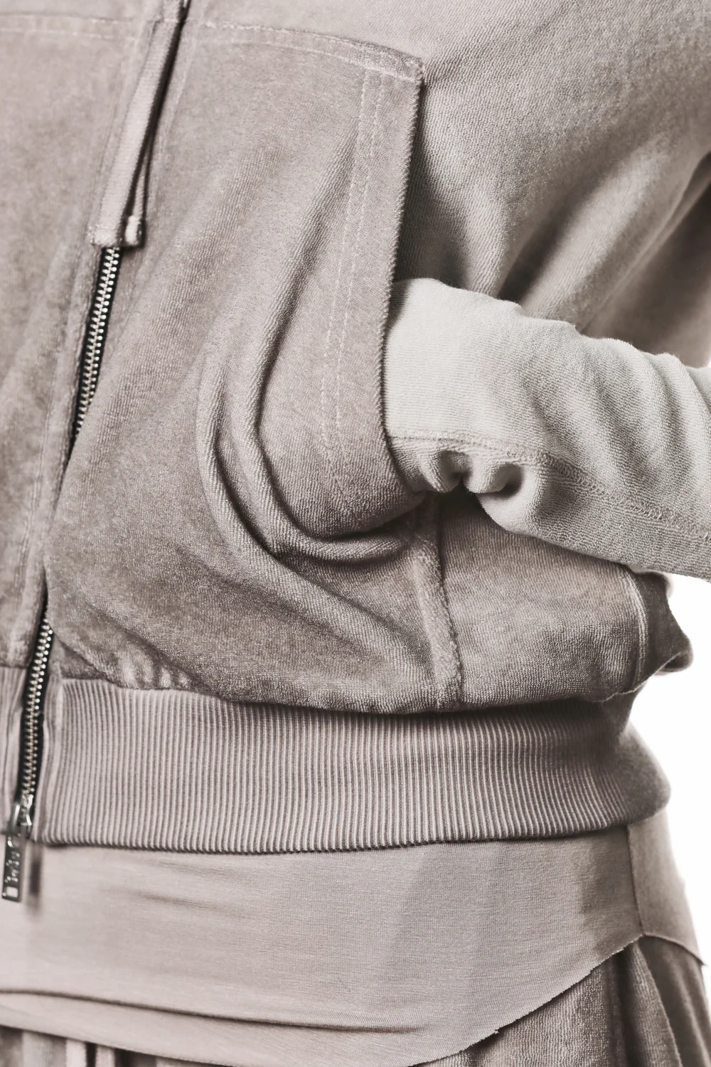 THOM KROM Terry Zip Hoodie in Cold Dye Stone