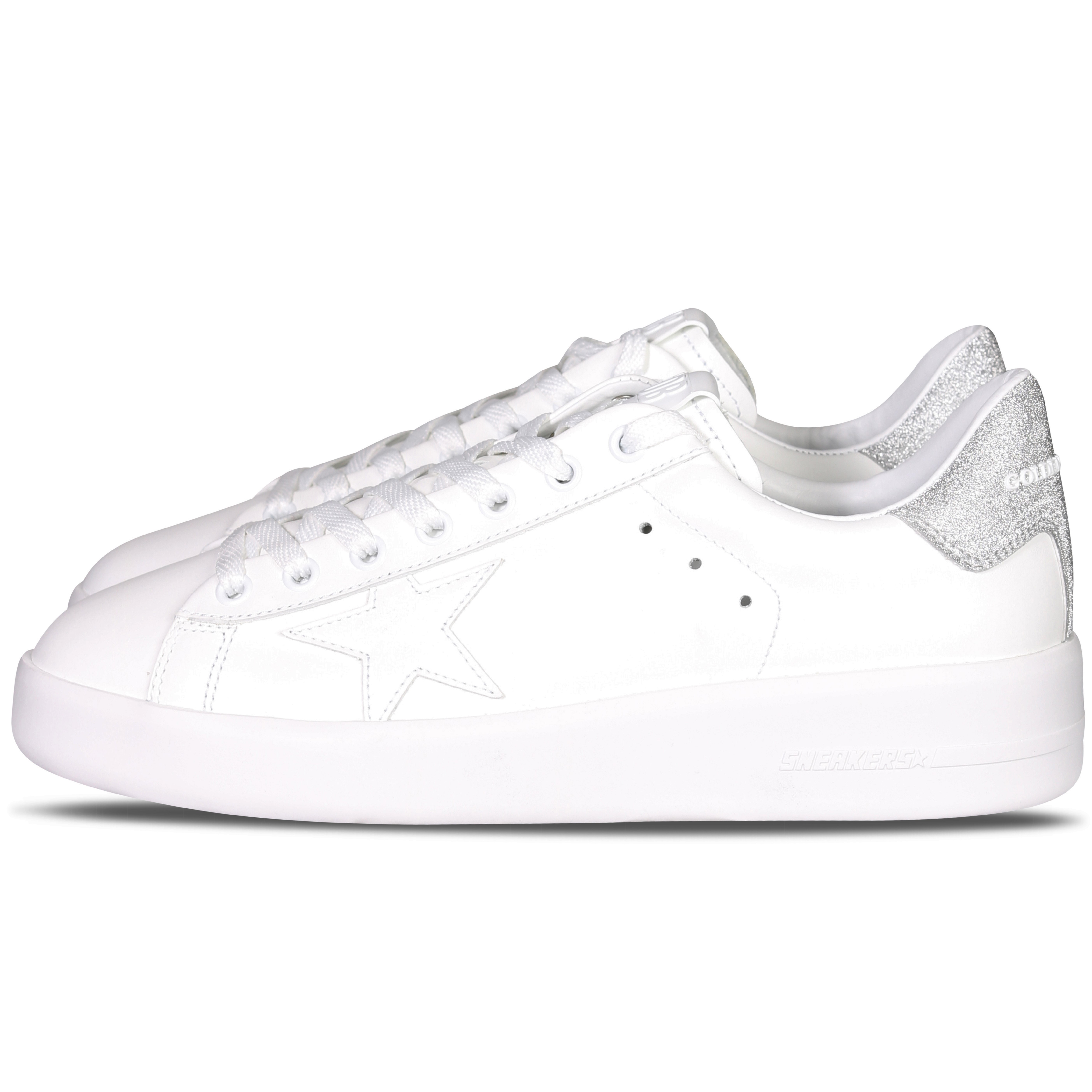 Golden Goose Sneaker Pure Star White/Glitter Heel