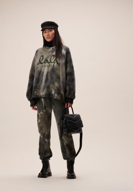 Lala Berlin Sweatshirt Izaya tie dye Olive Tiedie