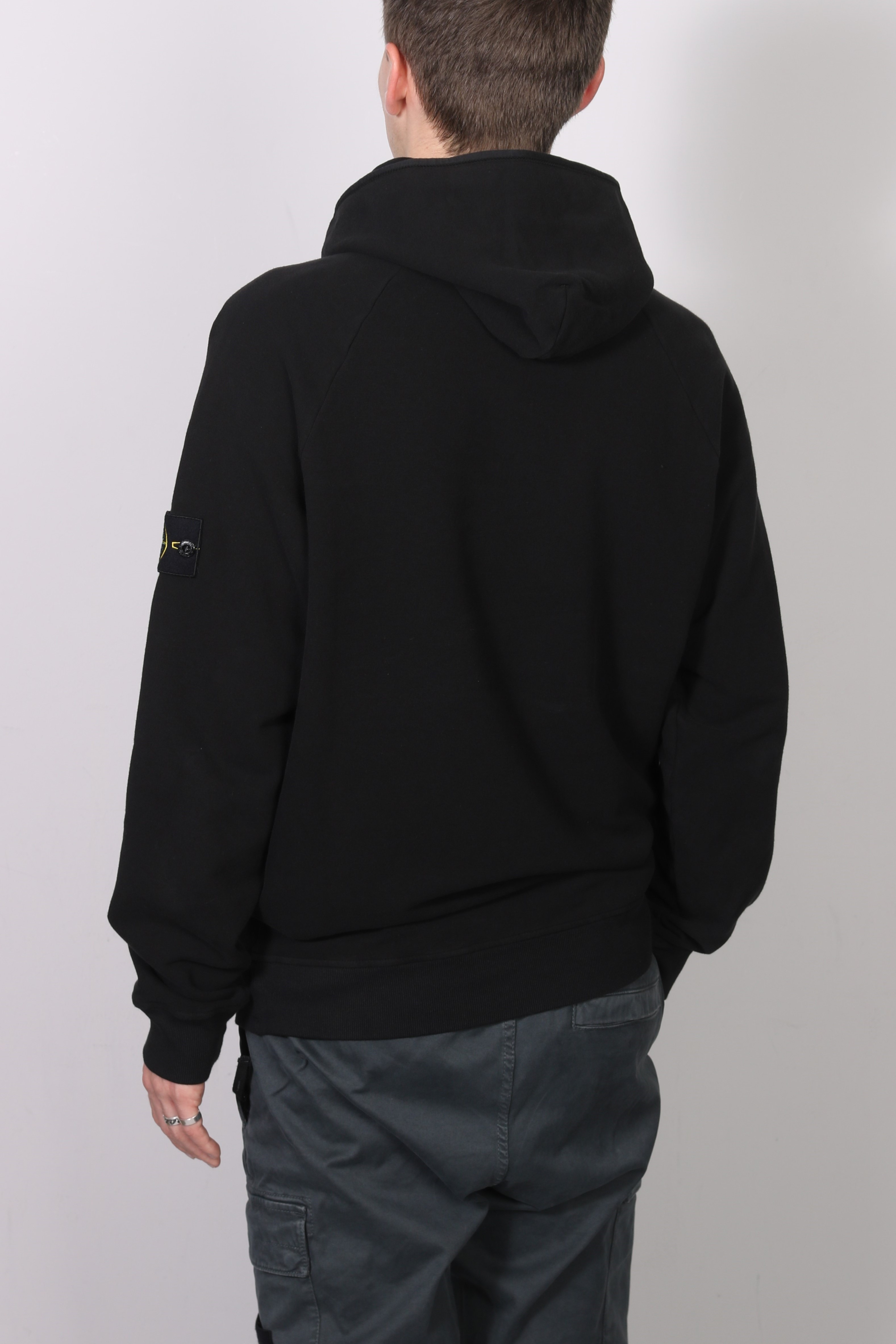 STONE ISLAND Soft Stretch Sweat Hoodie in Black