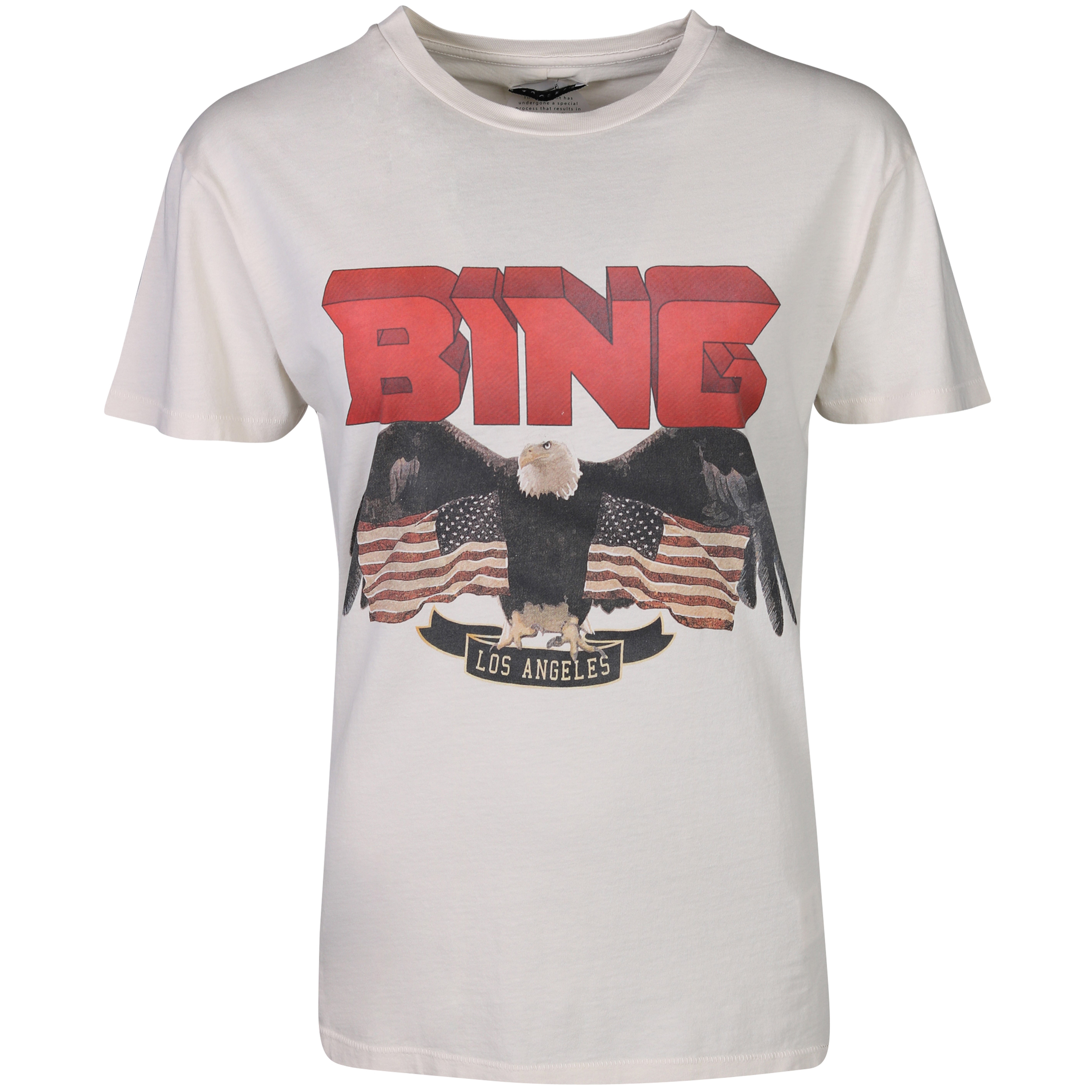 Anine Bing Vintage Eagle T-Shirt in Vintage White L